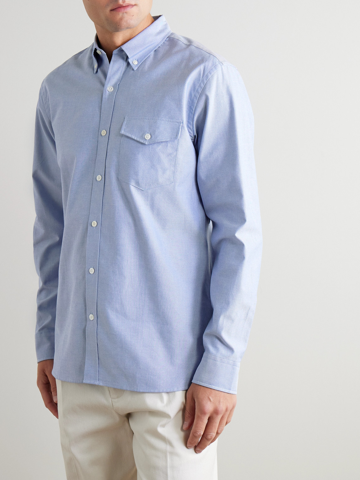 Shop Richard James Button-down Collar Cotton Oxford Shirt In Blue