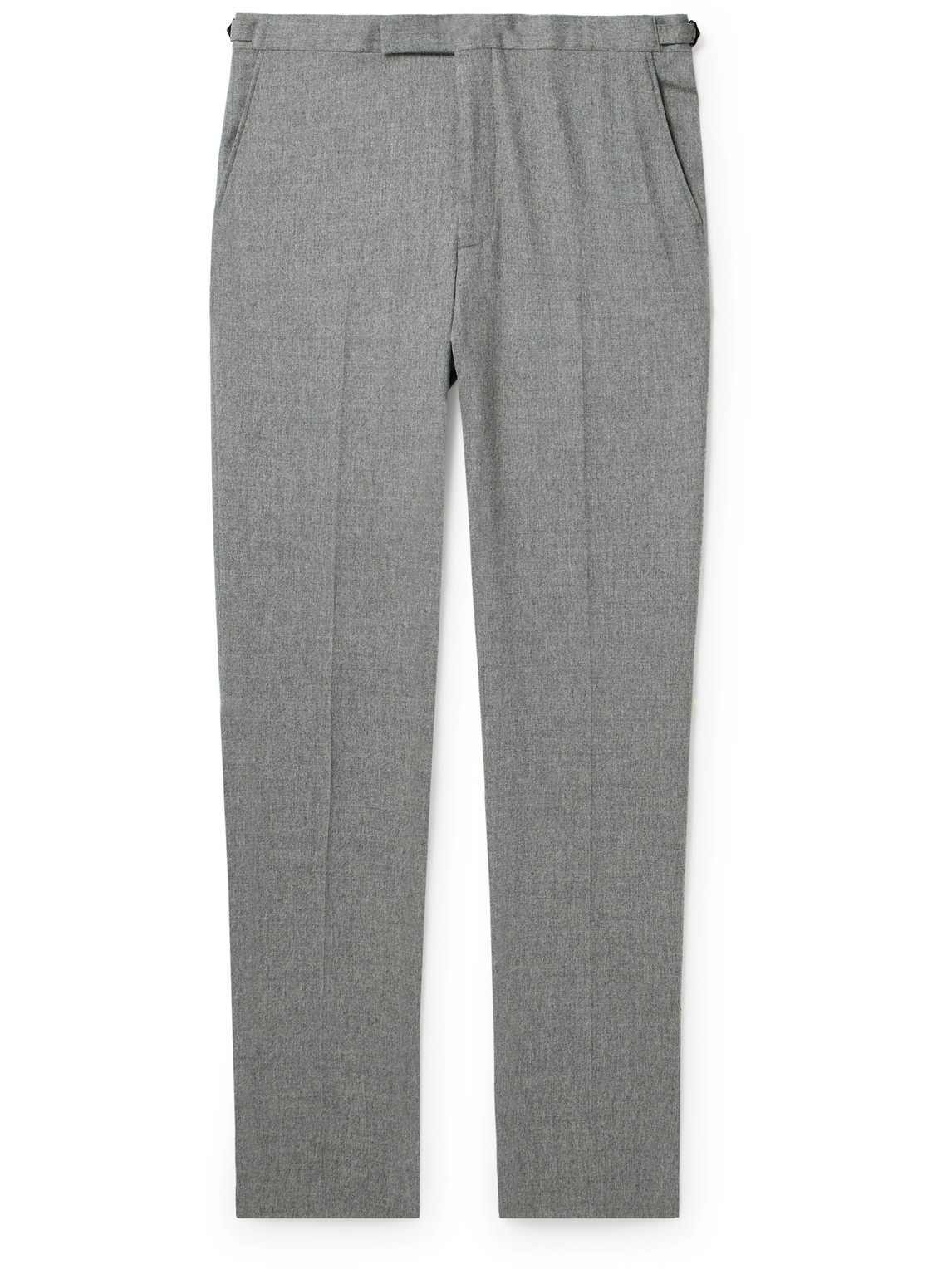 Richard James Chapman Slim-fit Wool-blend Flannel Trousers In Gray