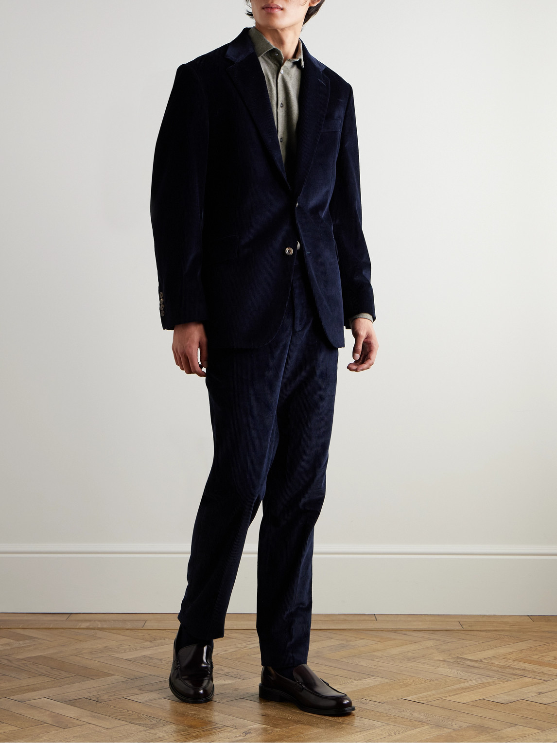 Shop Richard James Chapman Cotton-corduroy Suit Jacket In Blue