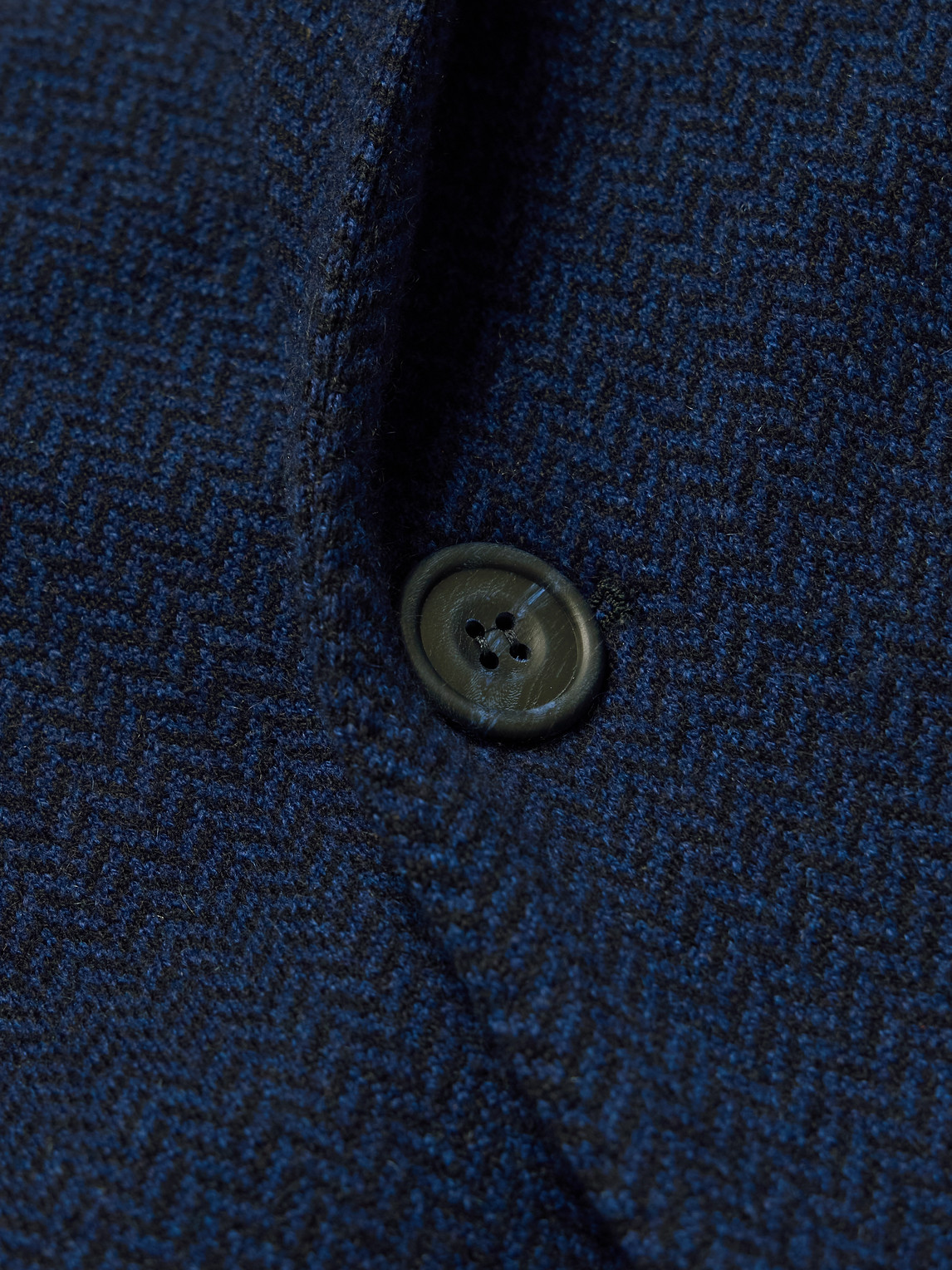 Shop Richard James Double-breasted Herringbone Cashmere Coat In Blue