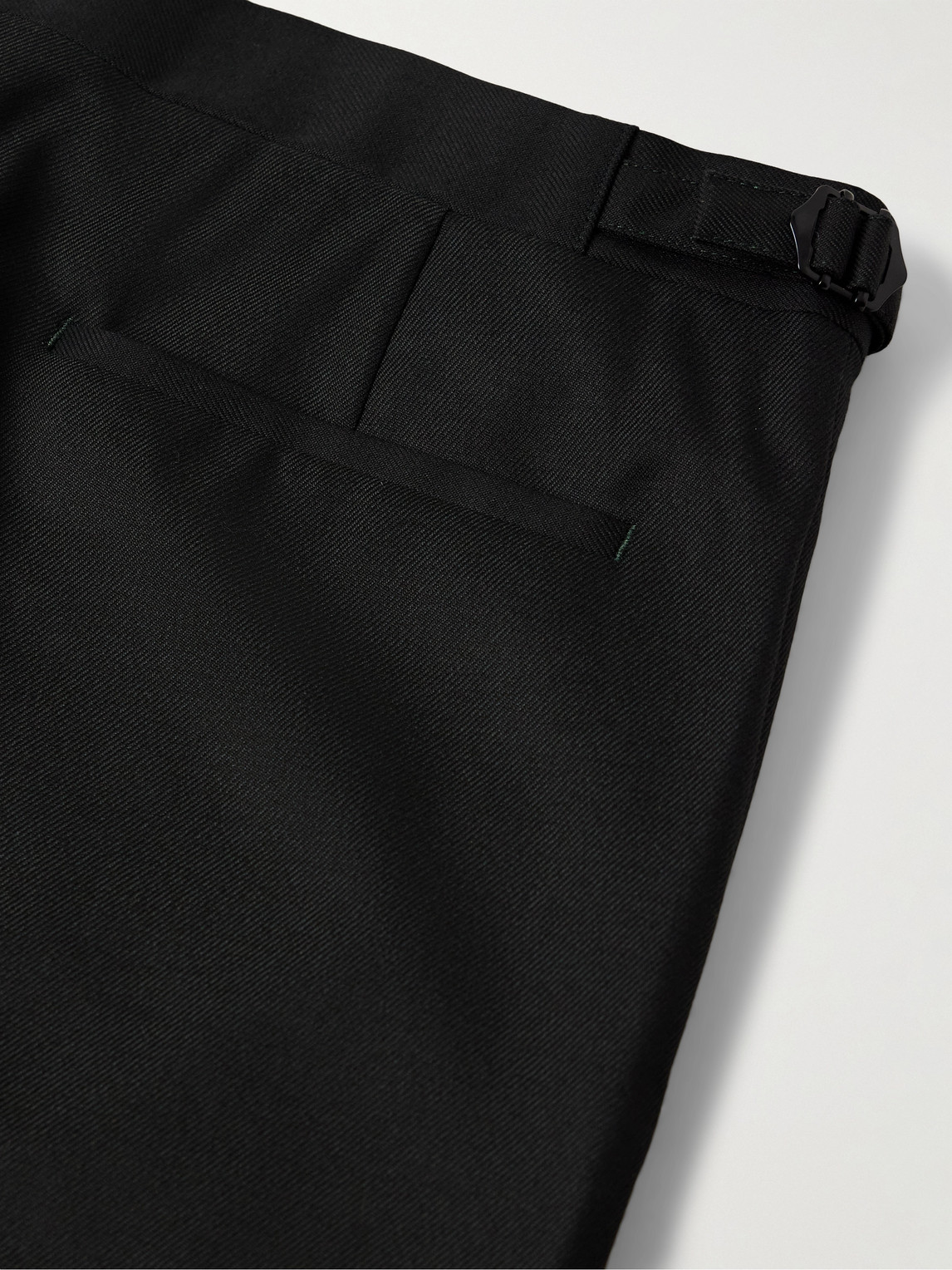 Shop Richard James Chapman Slim-fit Straight-leg Cotton And Cashmere-blend Twill Trousers In Black
