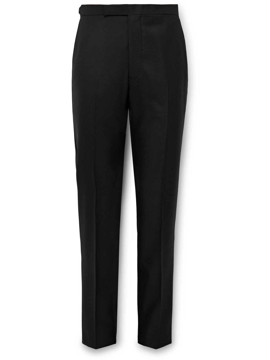 Richard James Chapman Slim-fit Straight-leg Cotton And Cashmere-blend Twill Trousers In Black