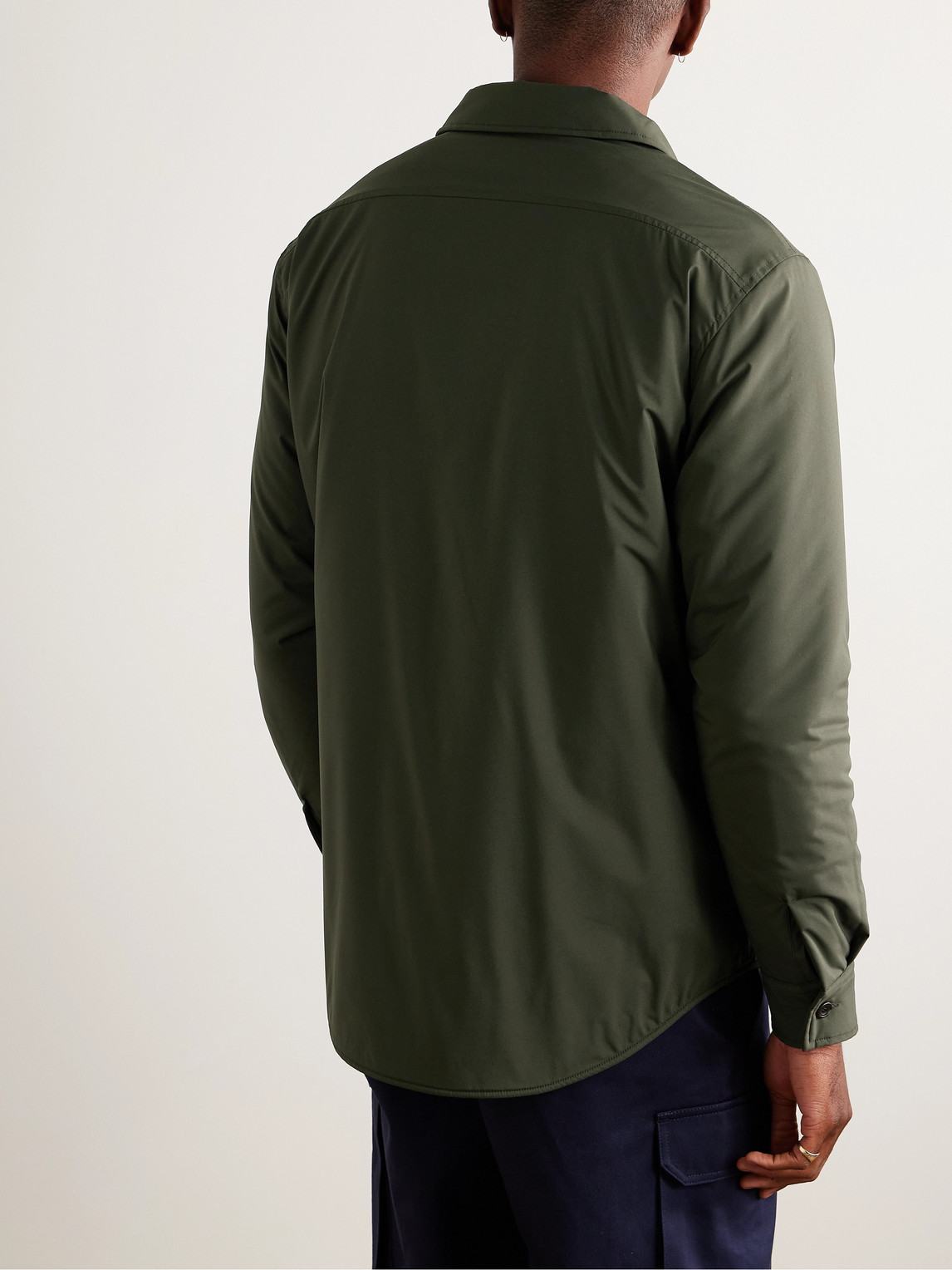Shop Richard James Padded Tech-shell Overshirt In Green