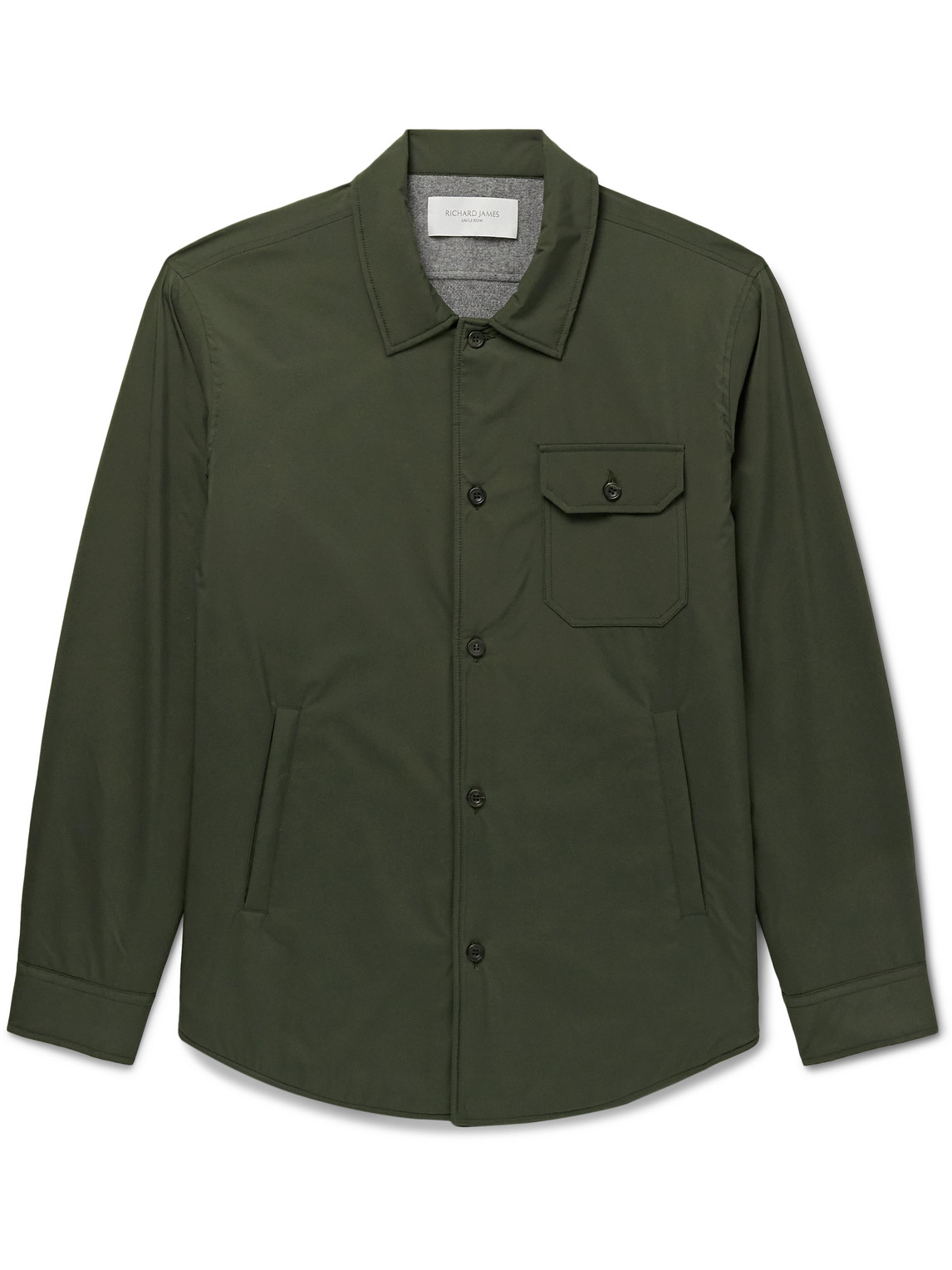 Richard James Padded Tech-shell Overshirt In Green