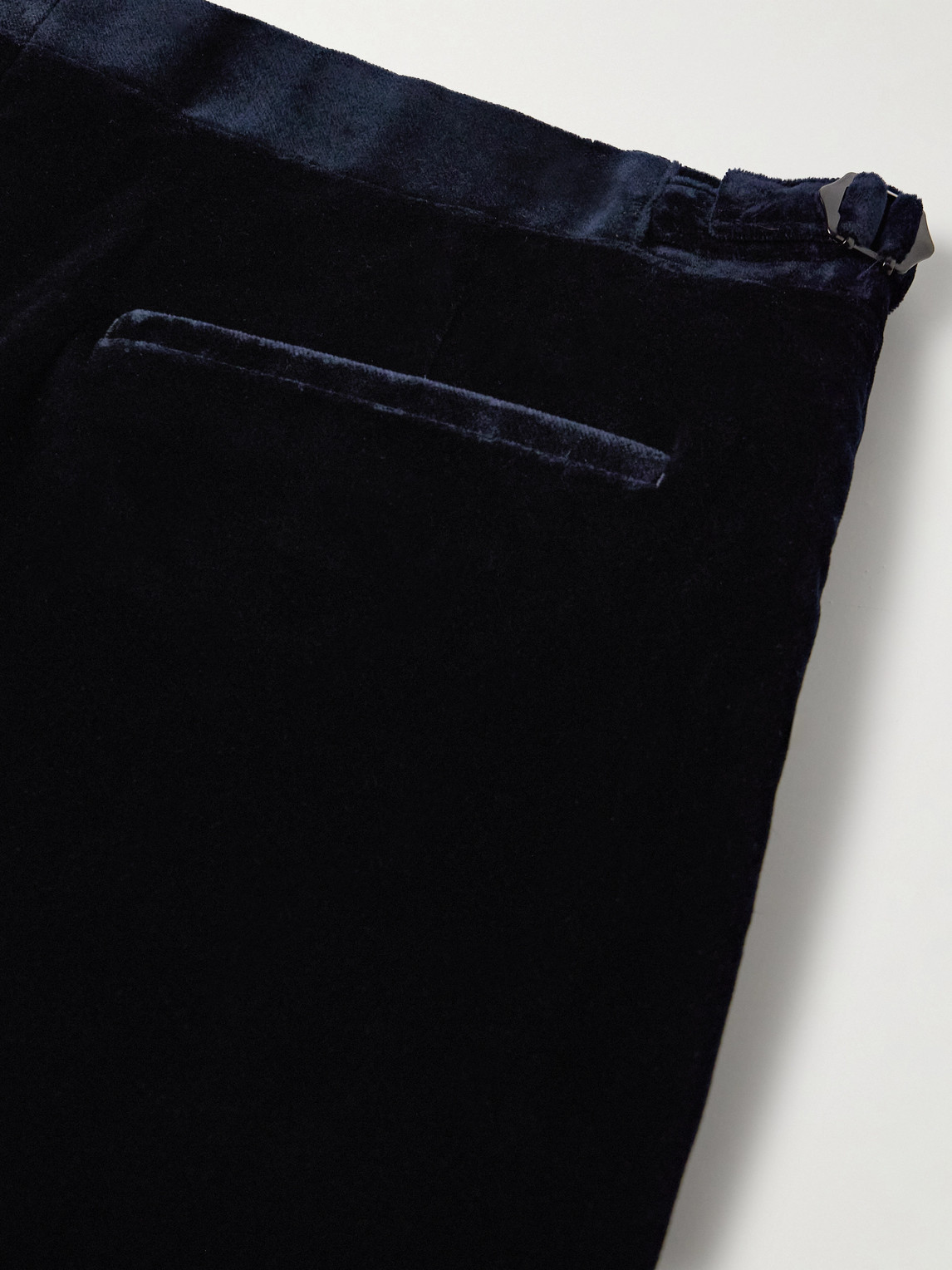 Shop Richard James Chapman Straight-leg Cotton-velour Trousers In Blue