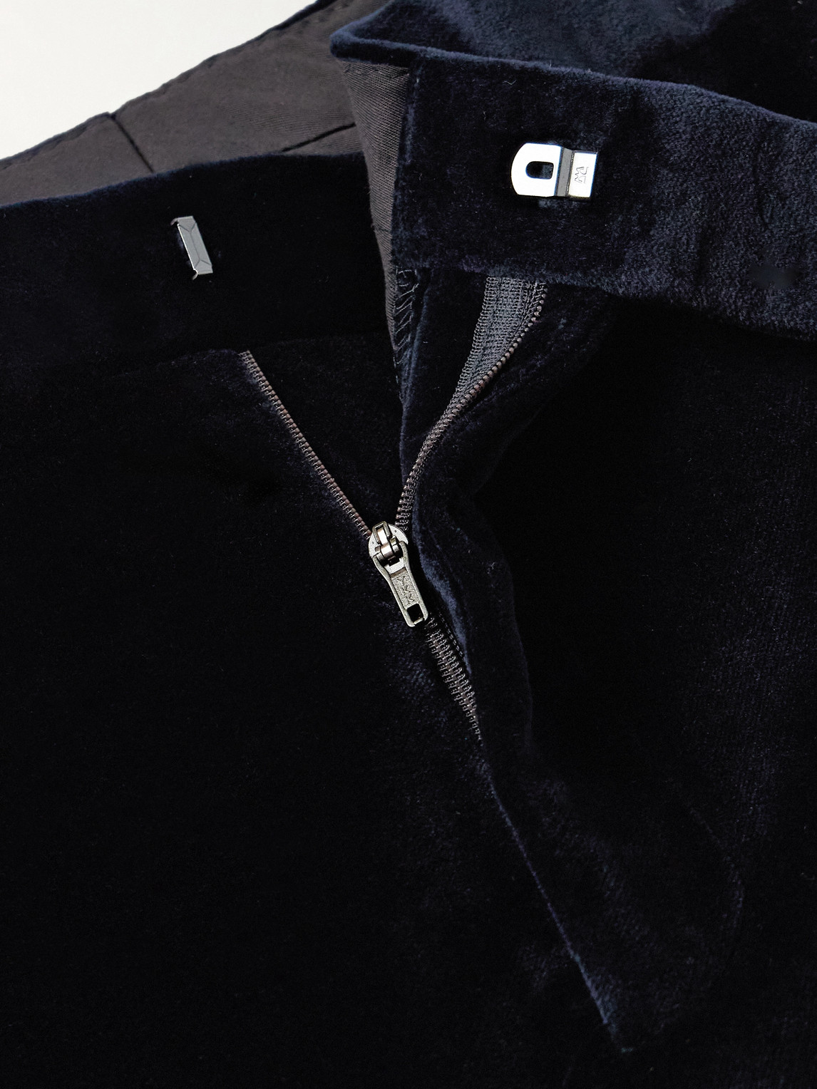 Shop Richard James Chapman Straight-leg Cotton-velour Trousers In Blue