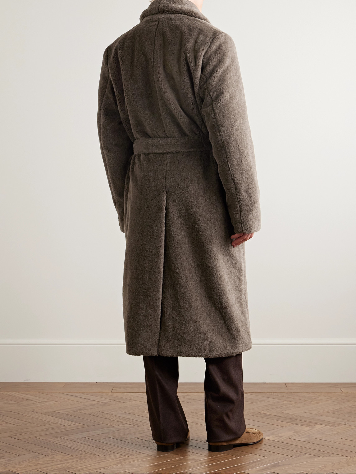 RICHARD JAMES SHAWL-COLLAR BELTED DOUBLE-BREASTED ALPACA COAT