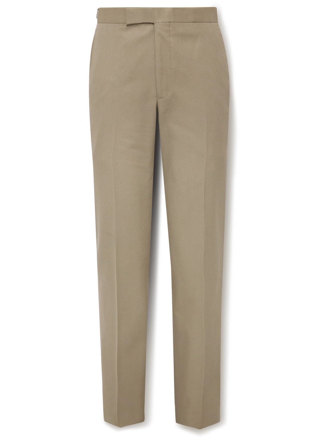 Richard James Chapman Slim-fit Straight-leg Cotton And Cashmere-blend Twill Trousers In Neutrals
