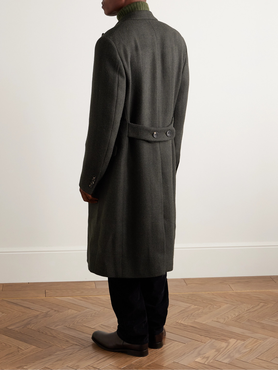 RICHARD JAMES SLIM-FIT DOUBLE-BREASTED WOOL-HOPSACK COAT
