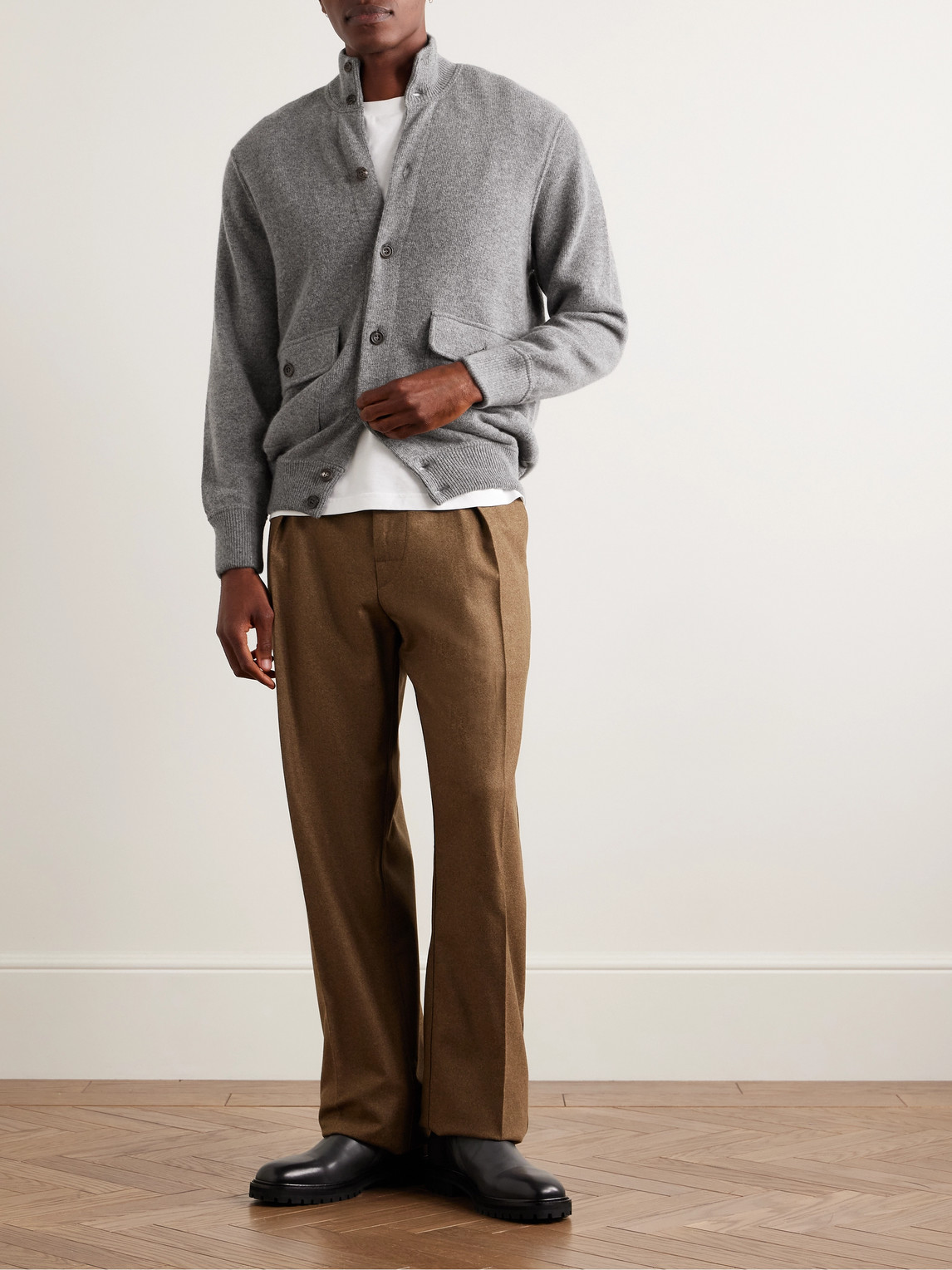RICHARD JAMES WOOL AND CASHMERE-BLEND CARDIGAN