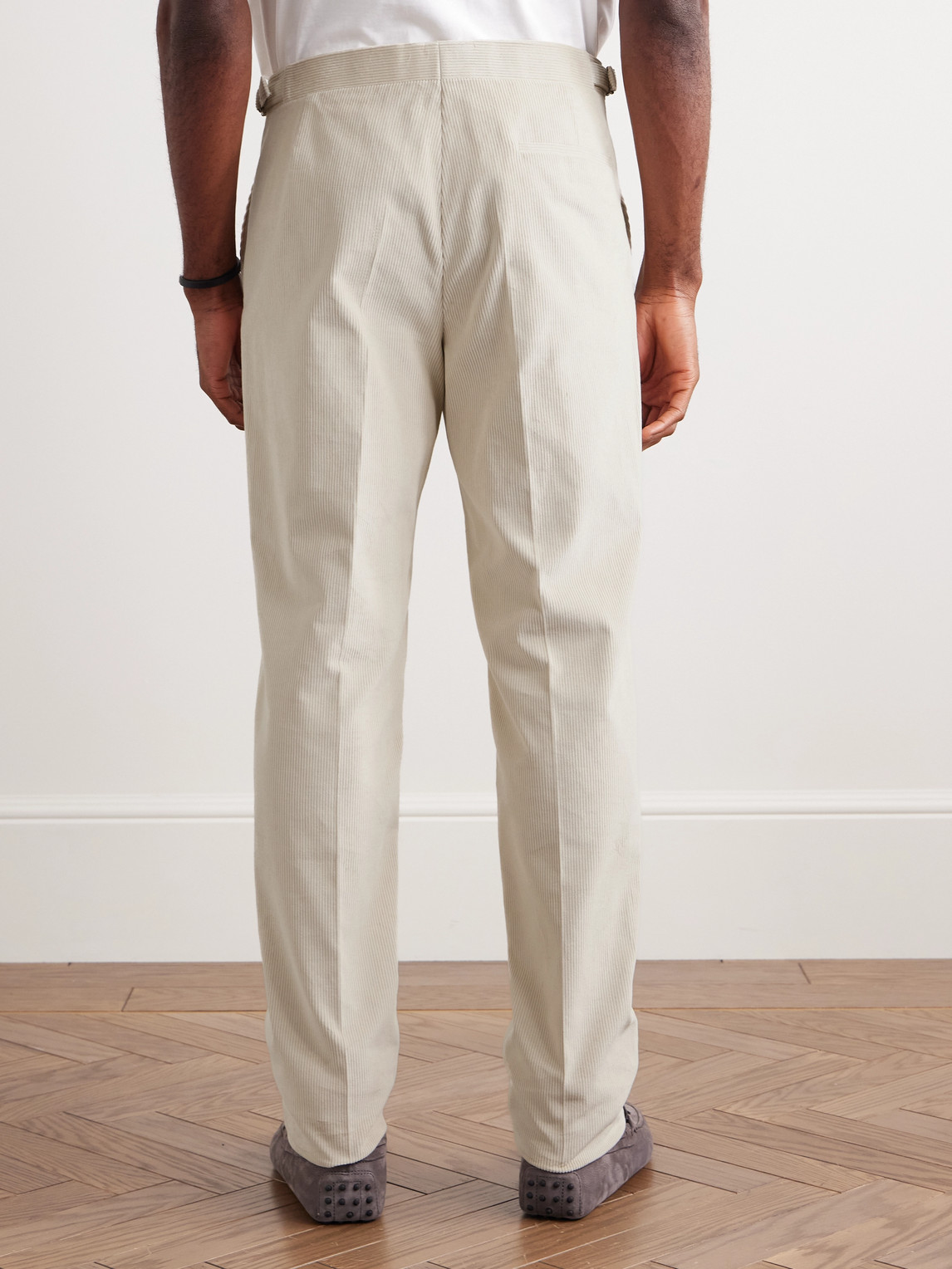 Shop Richard James Chapman Slim-fit Straight-leg Cotton-corduroy Suit Trousers In Neutrals