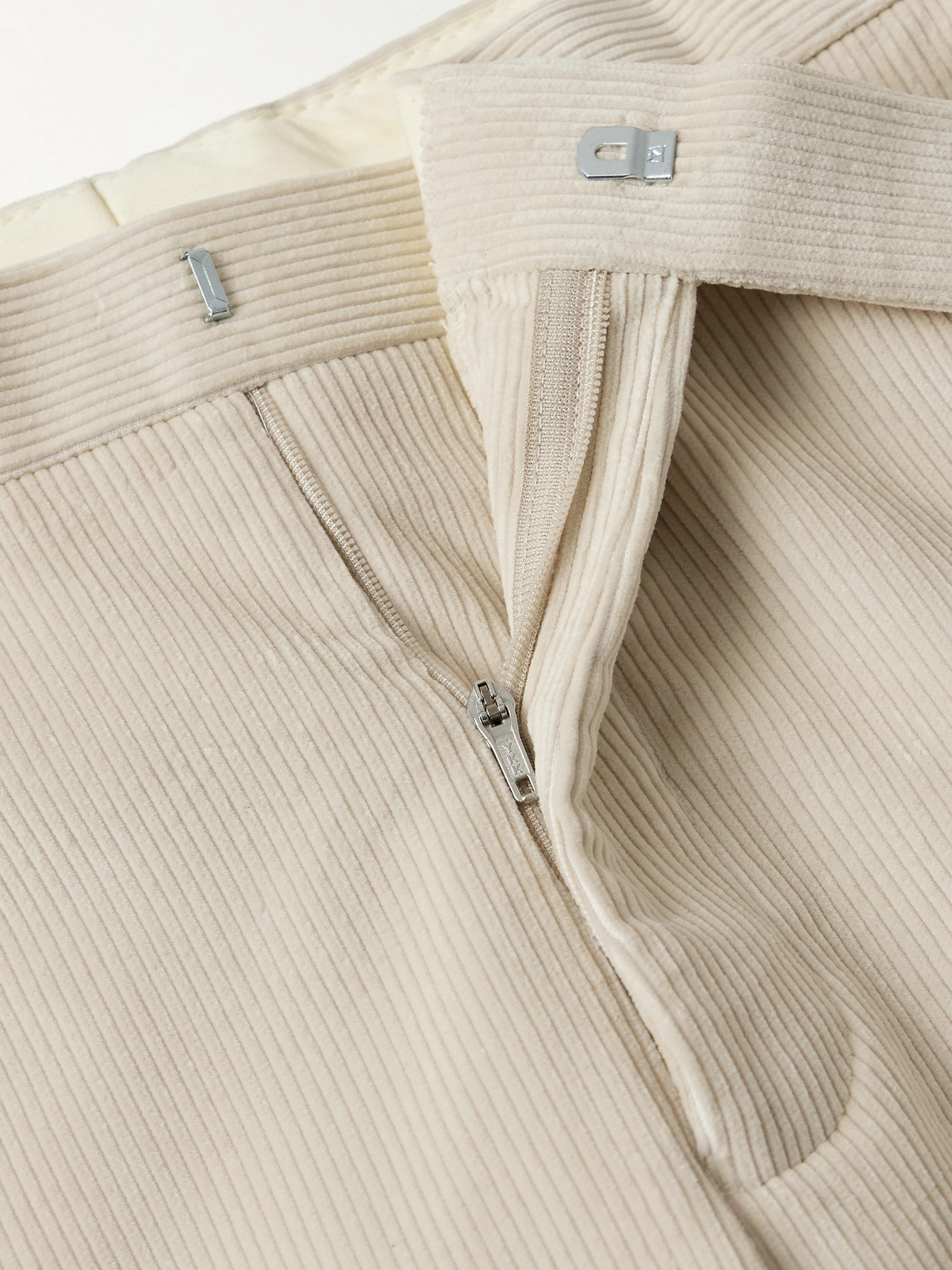 Shop Richard James Chapman Slim-fit Straight-leg Cotton-corduroy Suit Trousers In Neutrals