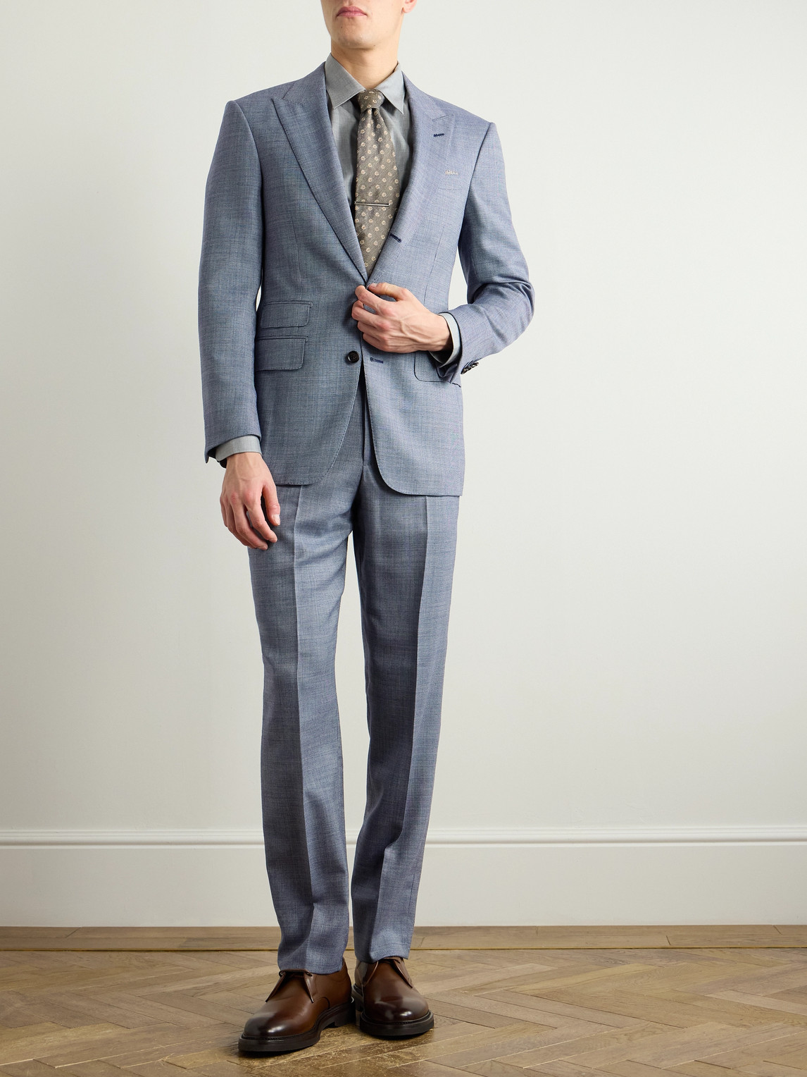 DUNHILL BOURDON NAILHEAD WOOL SUIT JACKET 