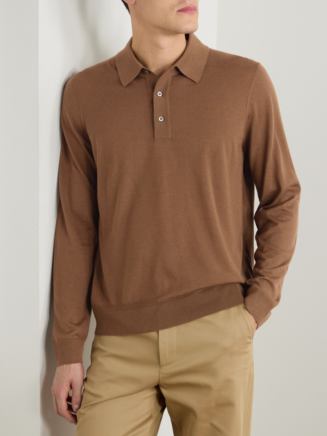 DUNHILL SLIM-FIT CASHMERE POLO SHIRT 