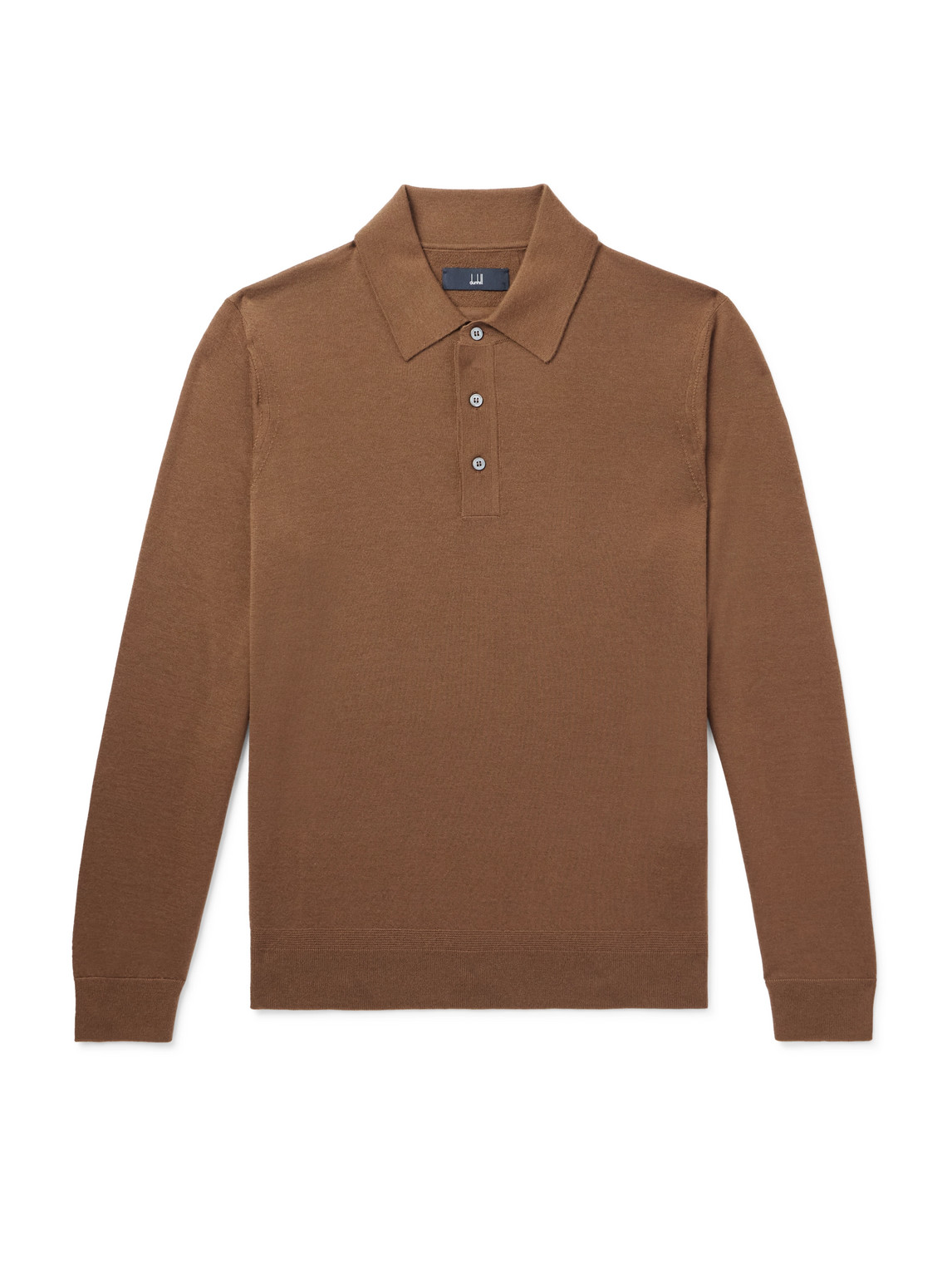 Dunhill Slim-fit Cashmere Polo Shirt In Brown