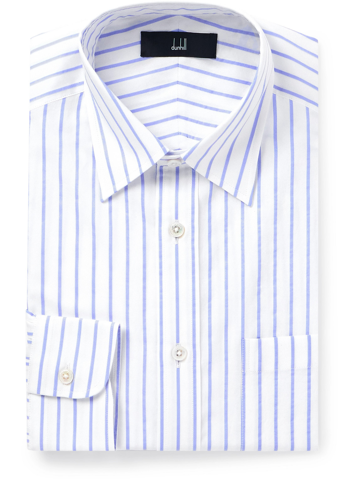 Dunhill Striped Textured-cotton Shirt In Blue