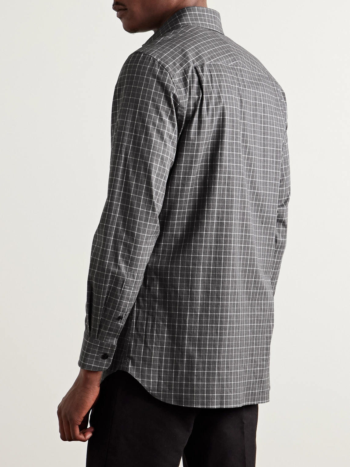 DUNHILL CHECKED COTTON-TWILL SHIRT 