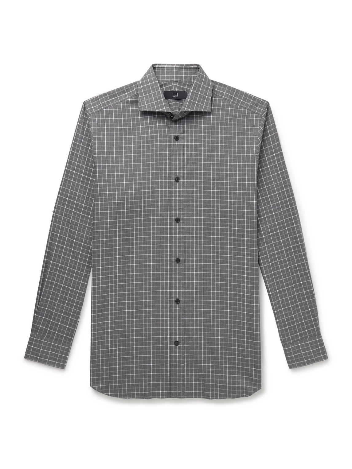 Dunhill Checked Cotton-twill Shirt In Gray