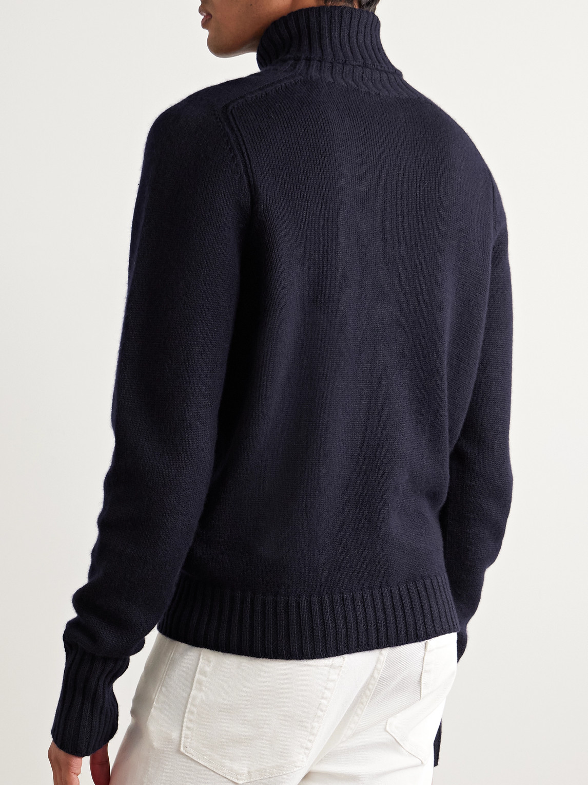 DUNHILL SLIM-FIT CASHMERE AND LINEN-BLEND ROLLNECK SWEATER