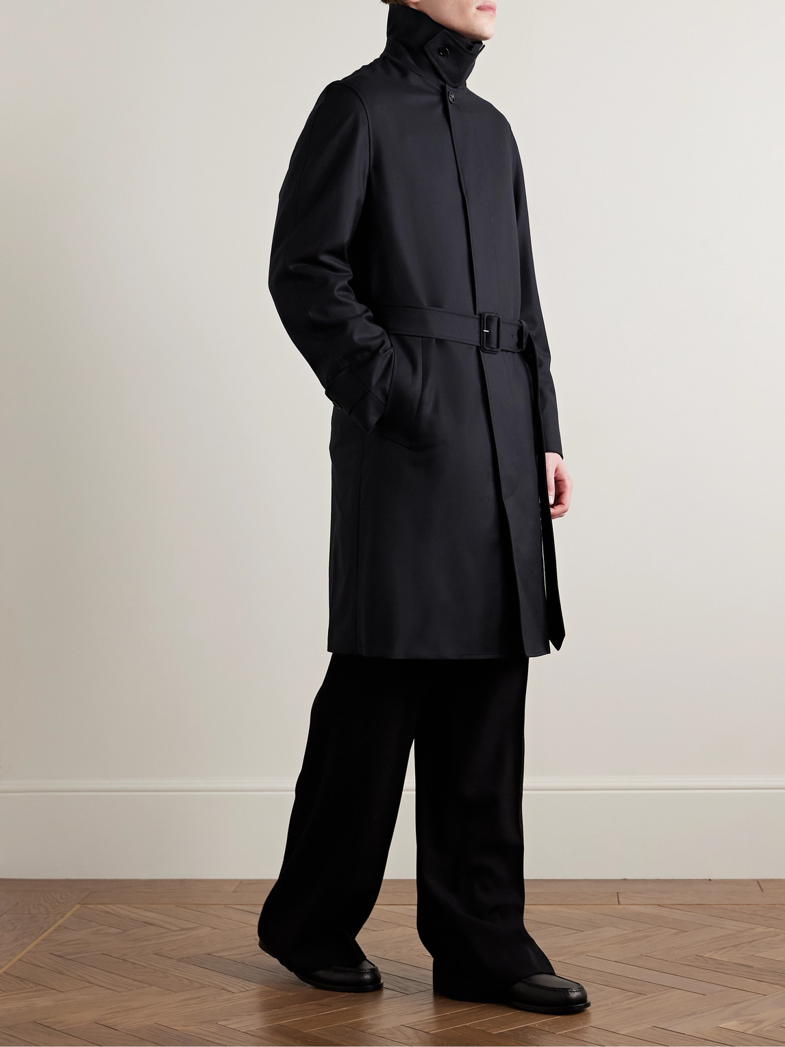 DUNHILL BELTED SUPER 180S WOOL COAT