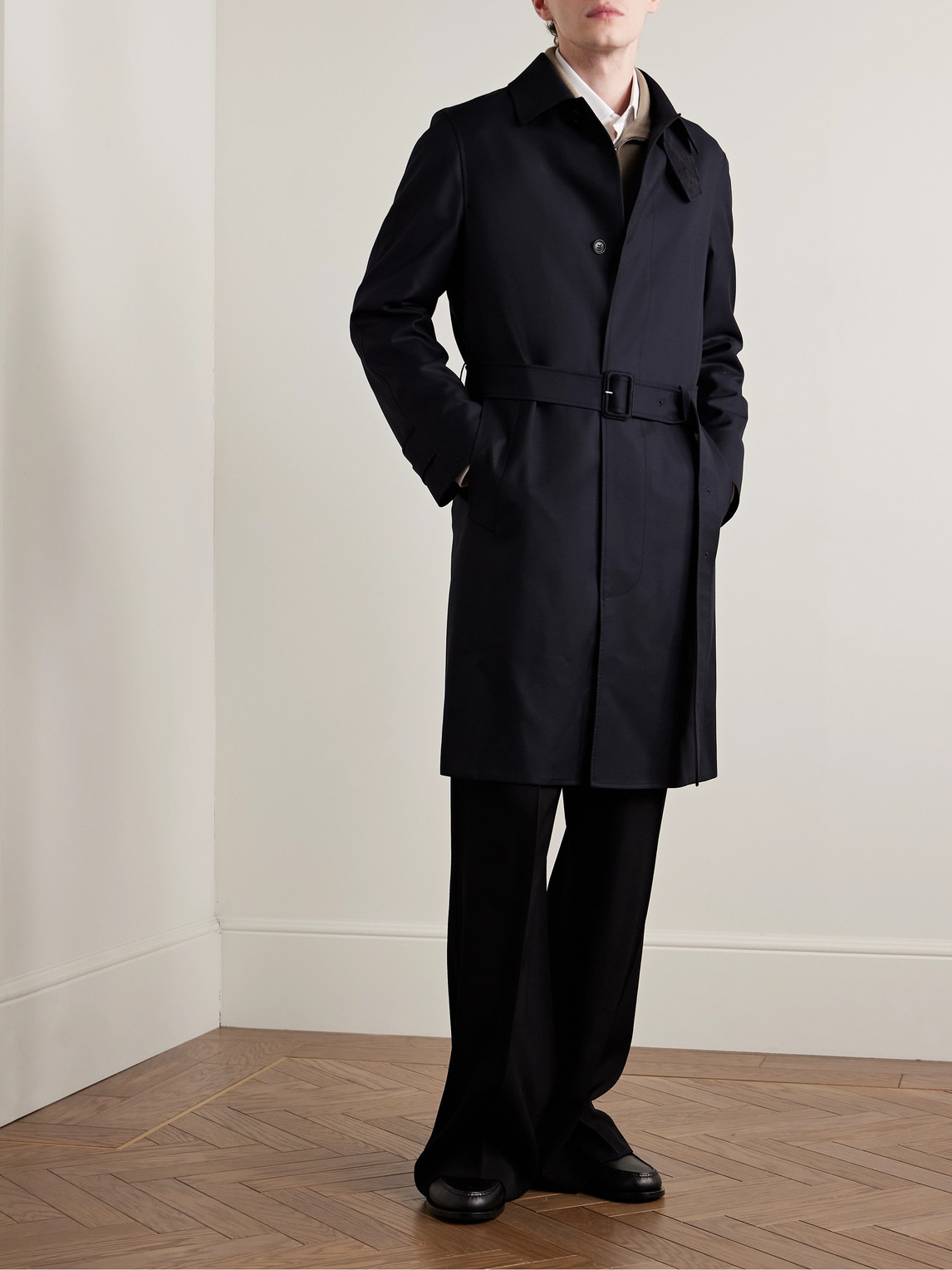 DUNHILL BELTED SUPER 180S WOOL COAT