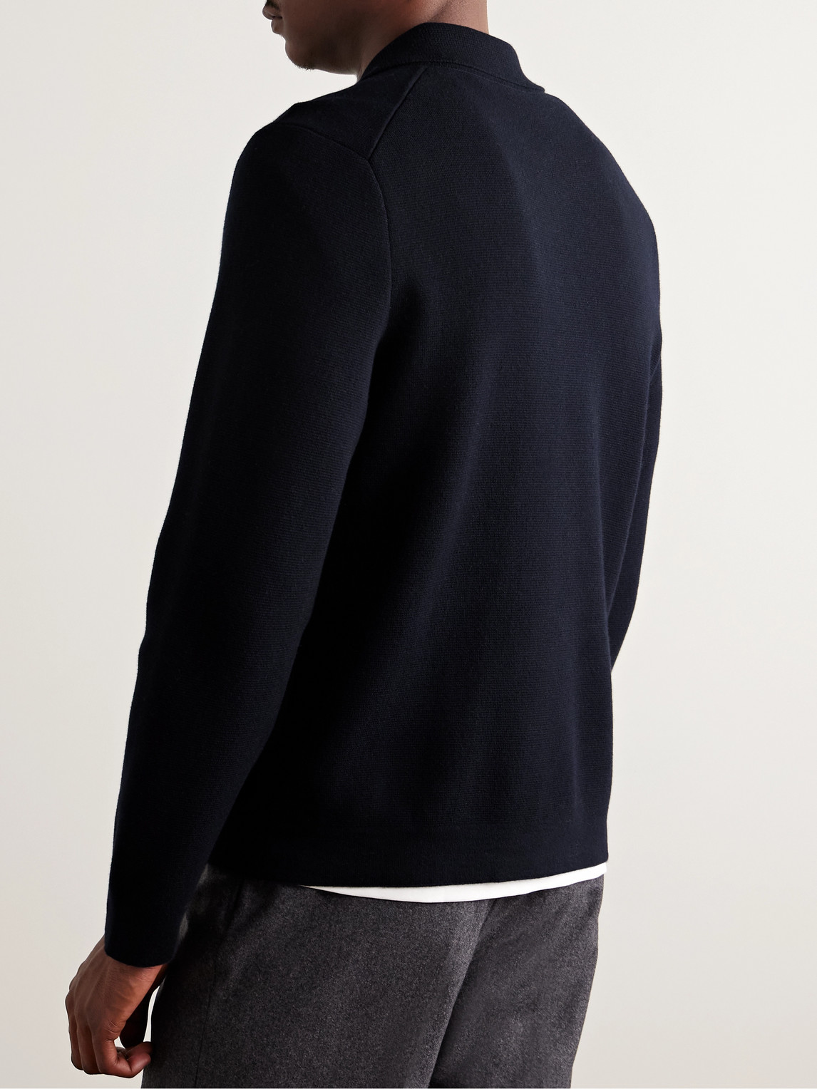 DUNHILL COTTON AND CASHMERE-BLEND ZIP-UP CARDIGAN 