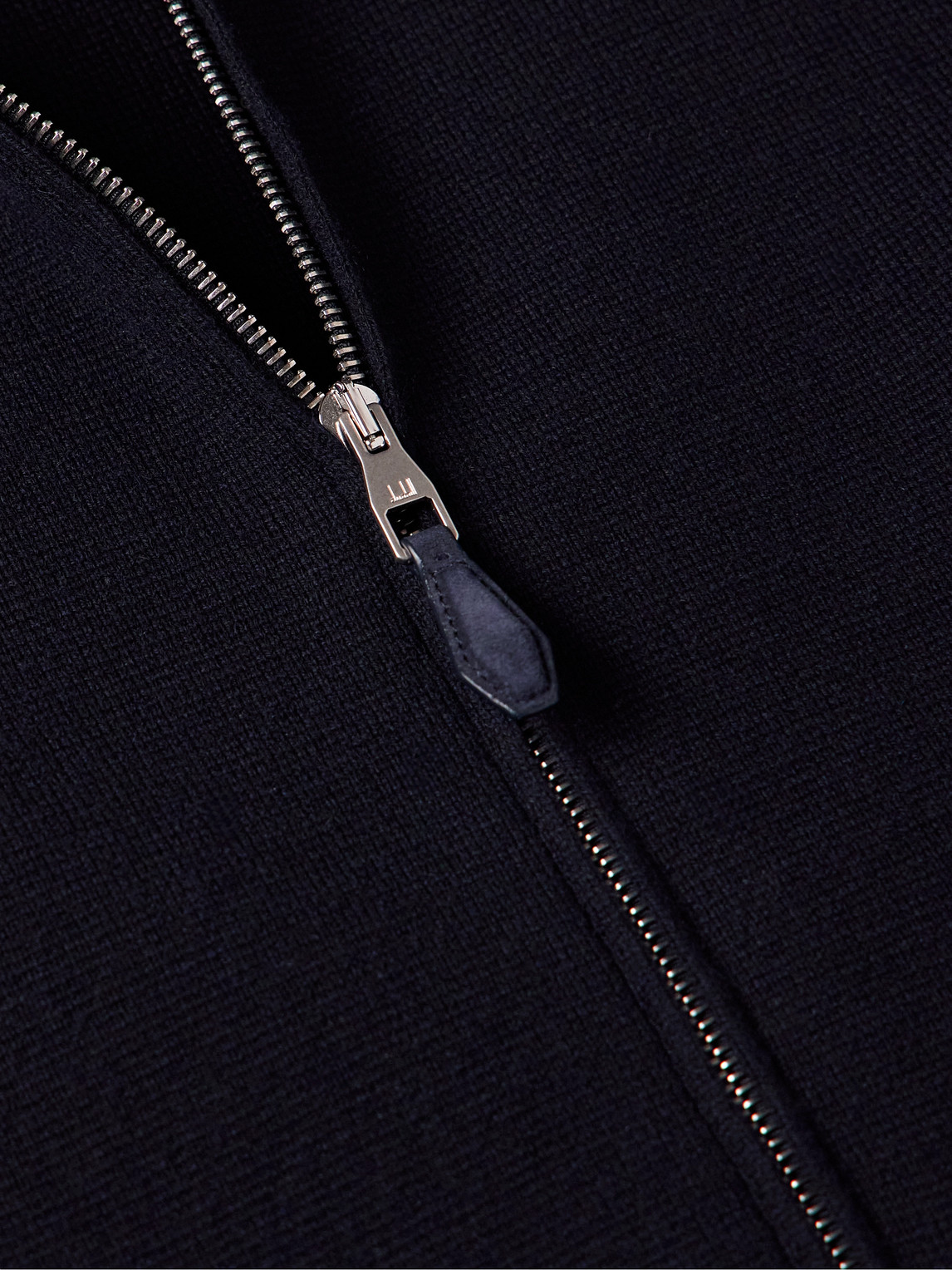 DUNHILL COTTON AND CASHMERE-BLEND ZIP-UP CARDIGAN 