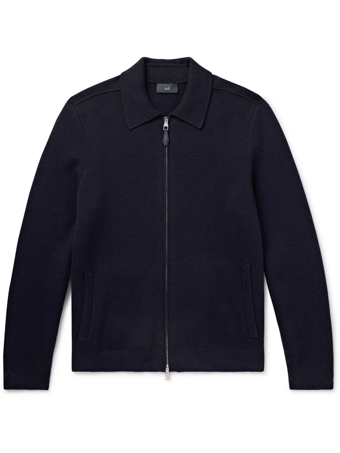 Dunhill Cotton And Cashmere-blend Zip-up Cardigan In Blue