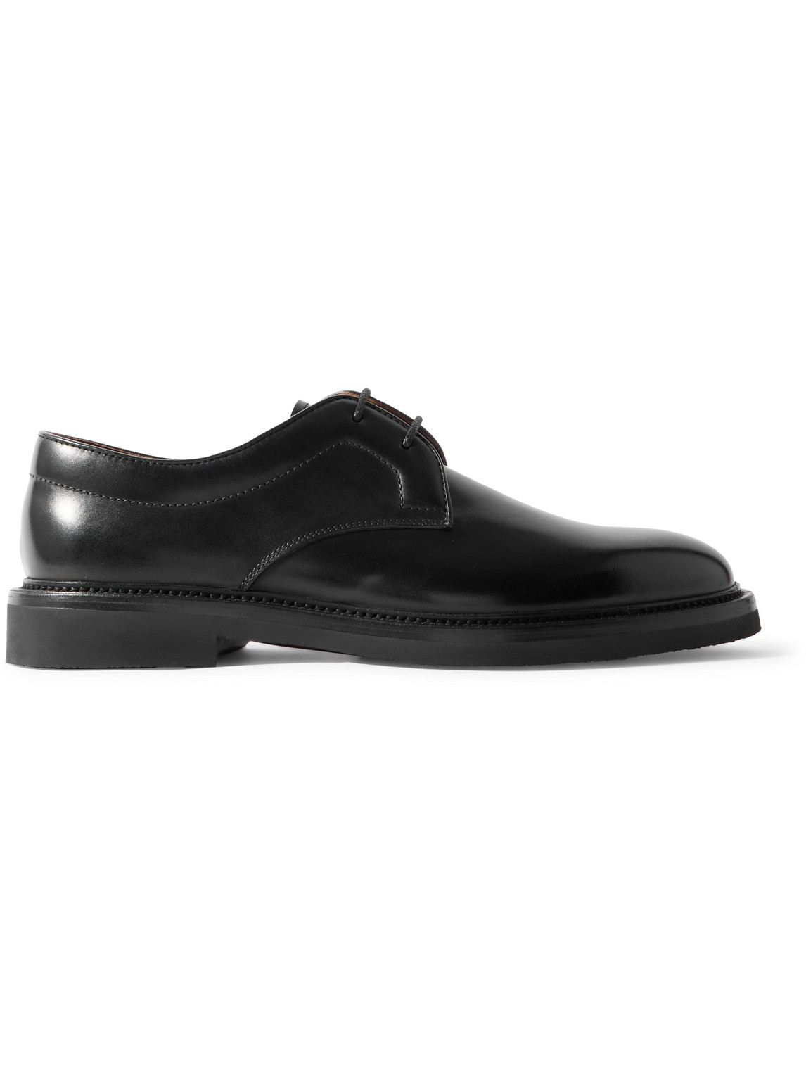 Dunhill Apsley Glossed-leather Derby Shoes In Black