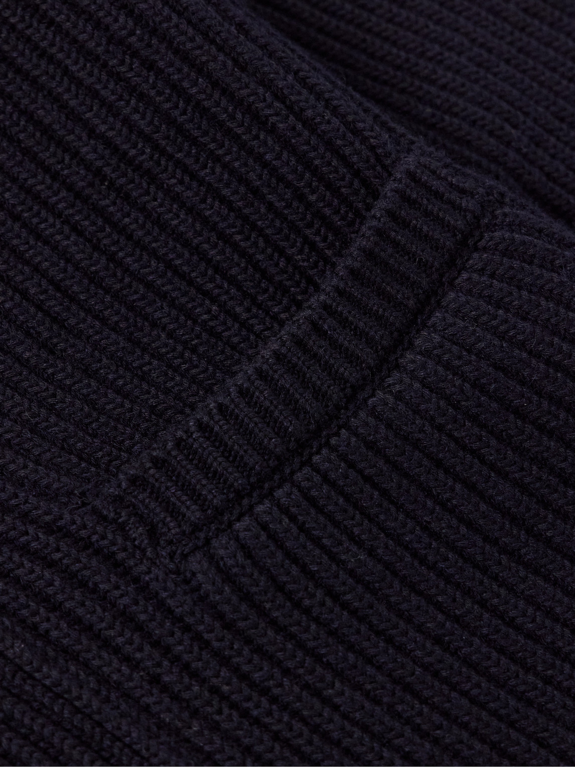 DUNHILL SHAWL-COLLAR RIBBED COTTON AND CASHMERE-BLEND CARDIGAN