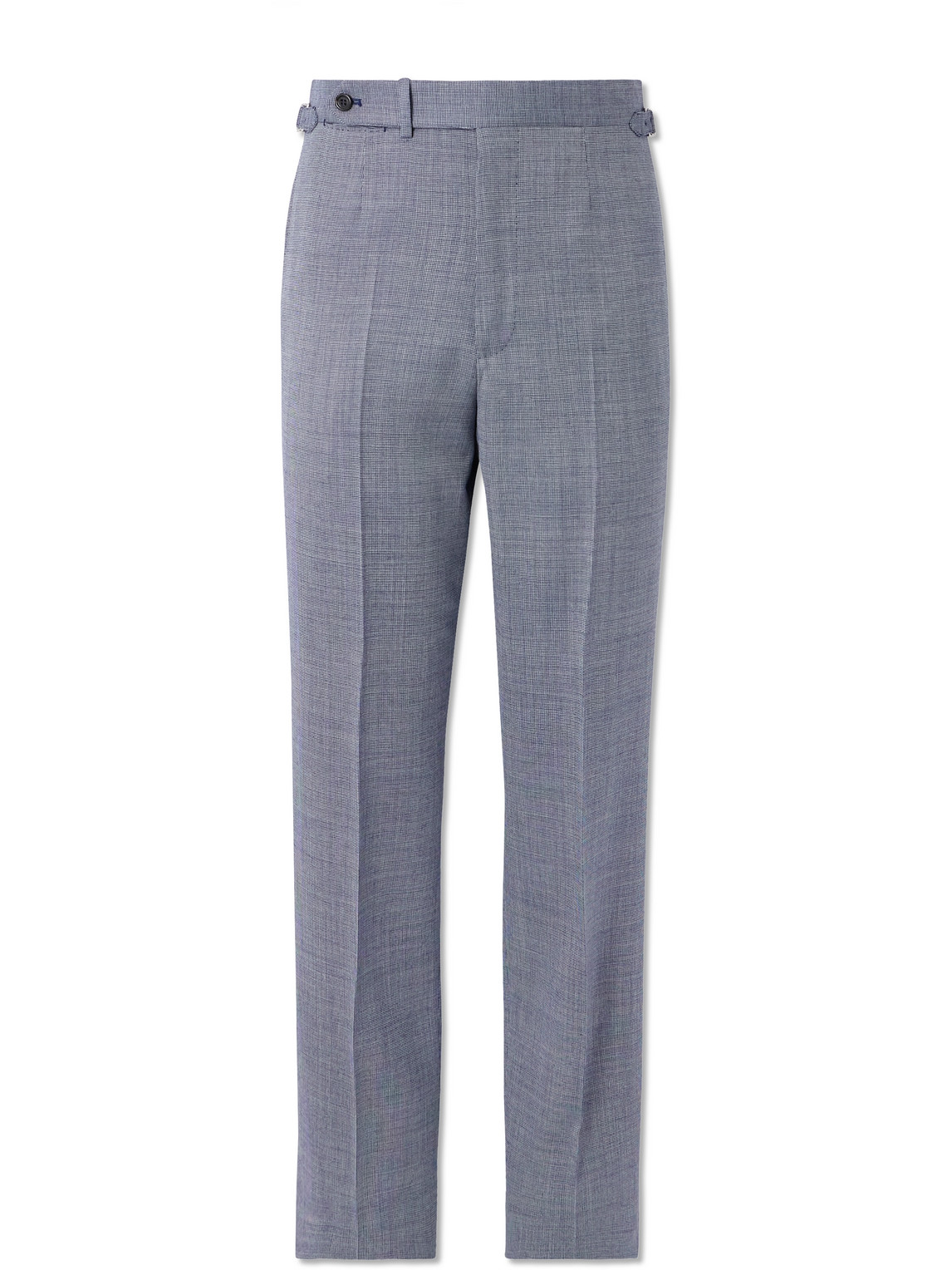 Dunhill Straight-leg Nailhead Wool Suit Trousers In Blue