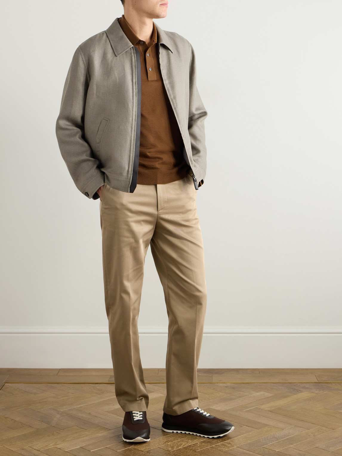 DUNHILL STRAIGHT-LEG COTTON-BLEND TWILL CHINOS