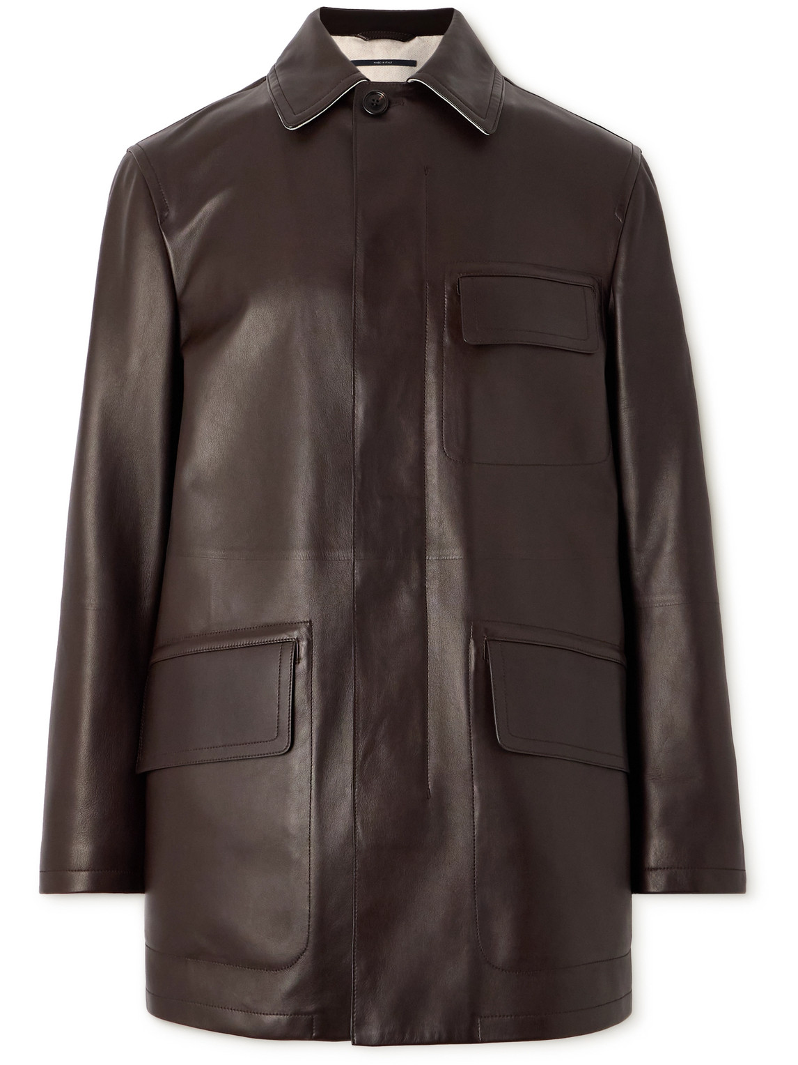 Dunhill Leather Jacket In Brown