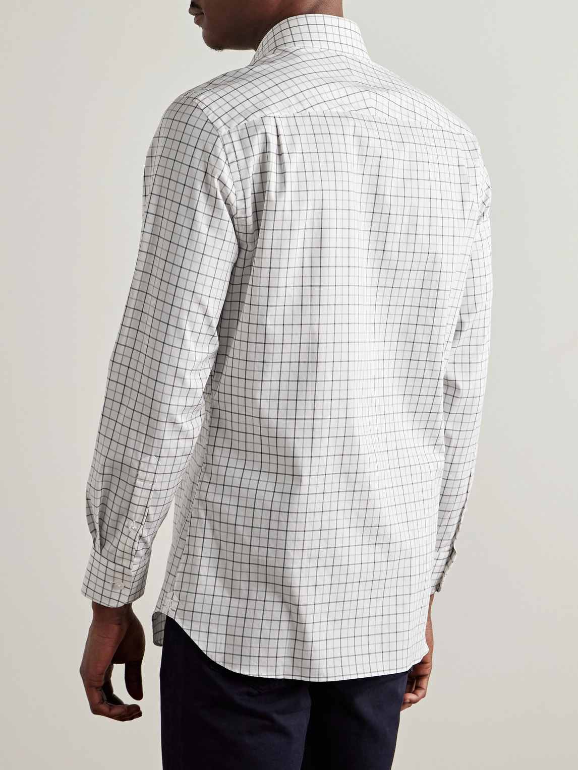 DUNHILL CHECKED COTTON-TWILL SHIRT 