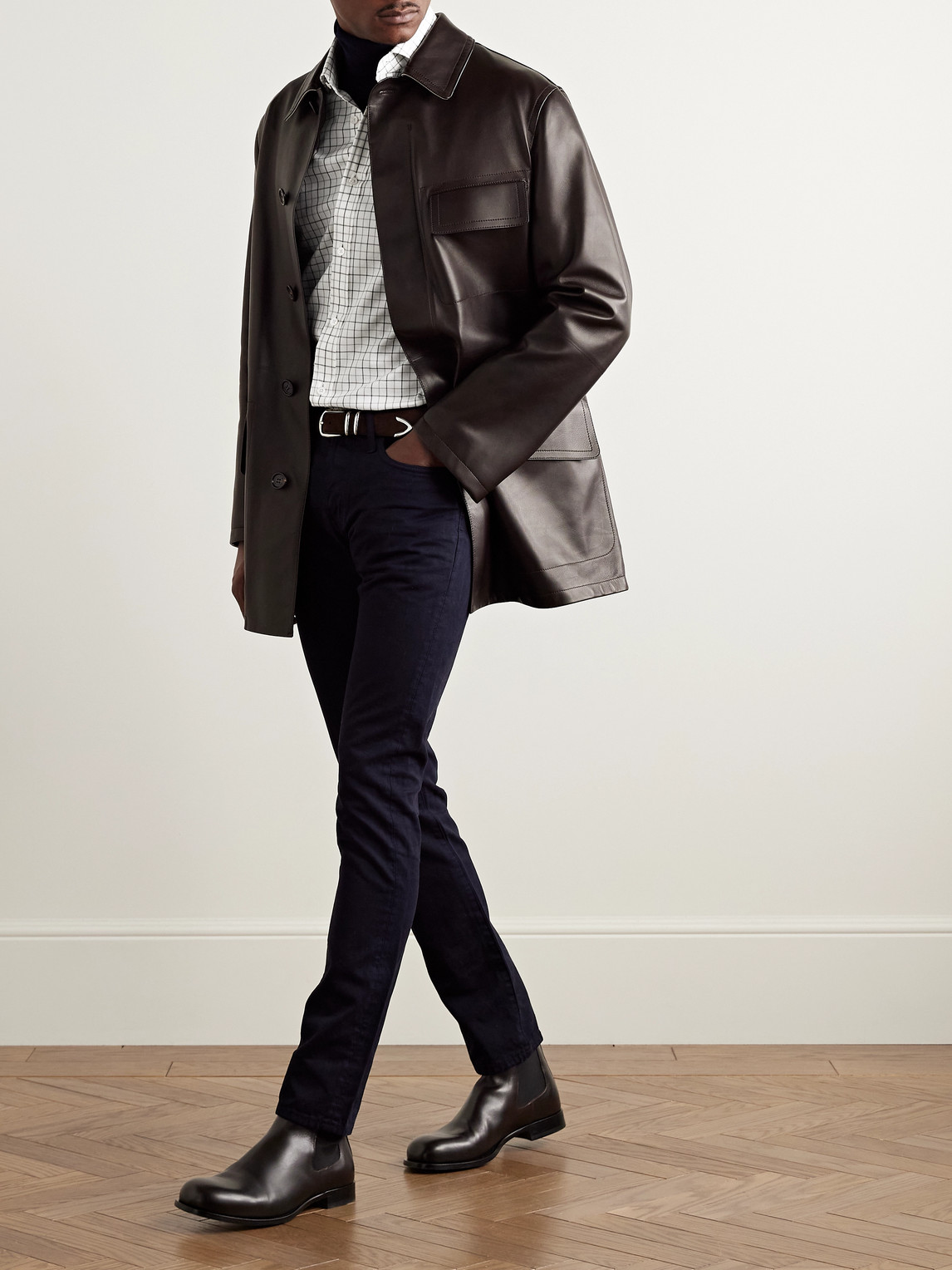 DUNHILL CHECKED COTTON-TWILL SHIRT 