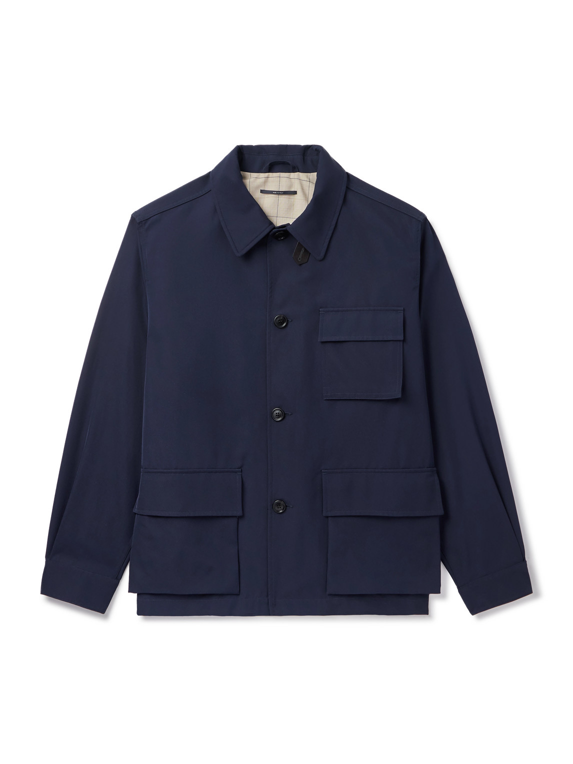 Dunhill Twill Shirt Jacket In Blue