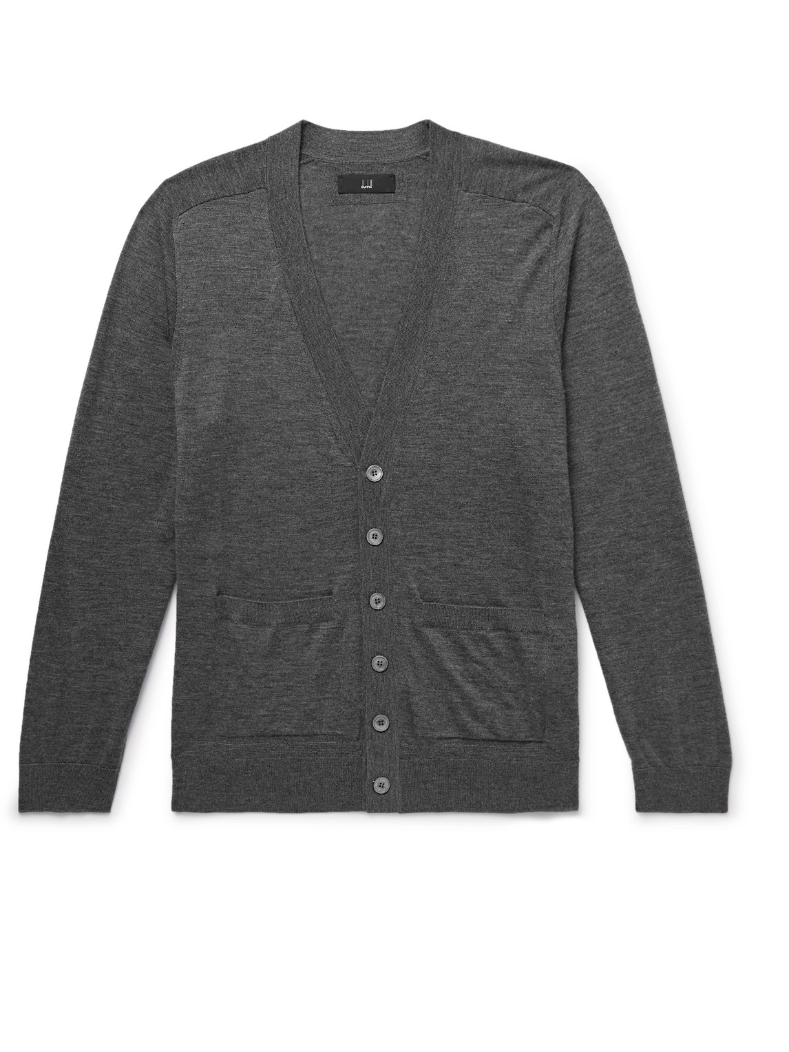 Dunhill Slim-fit Cashmere Cardigan In Gray