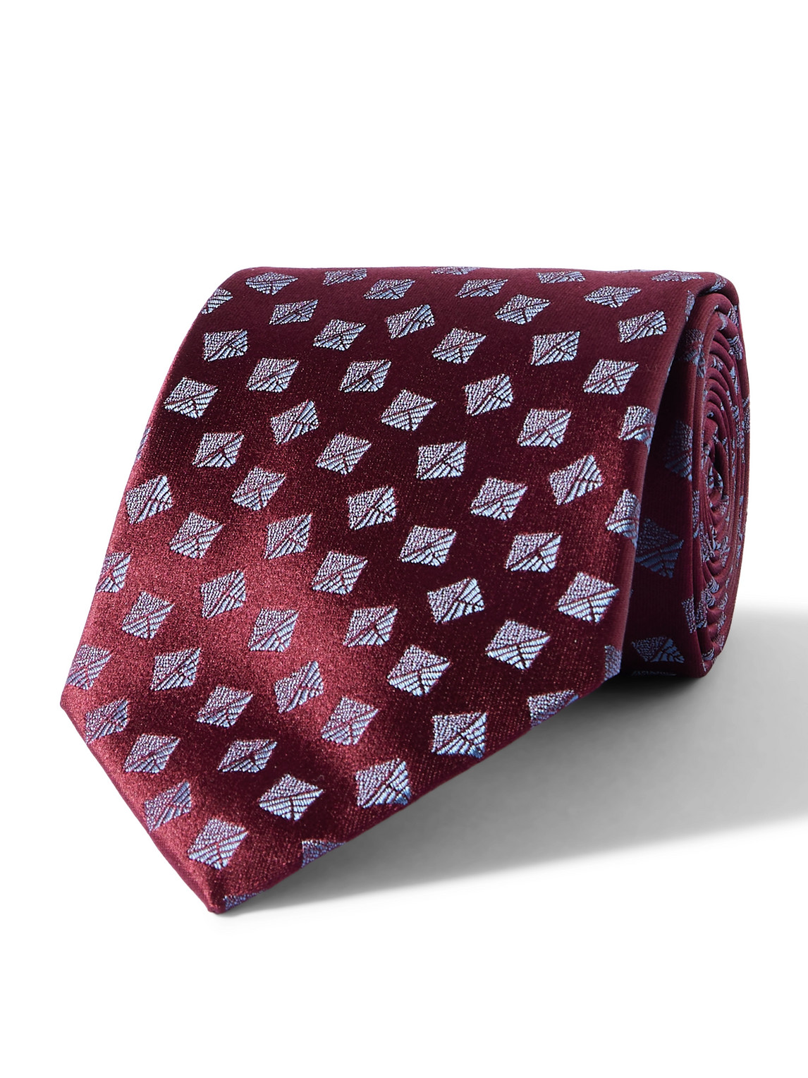 Charvet 8.5cm Silk-jacquard Tie In Burgundy