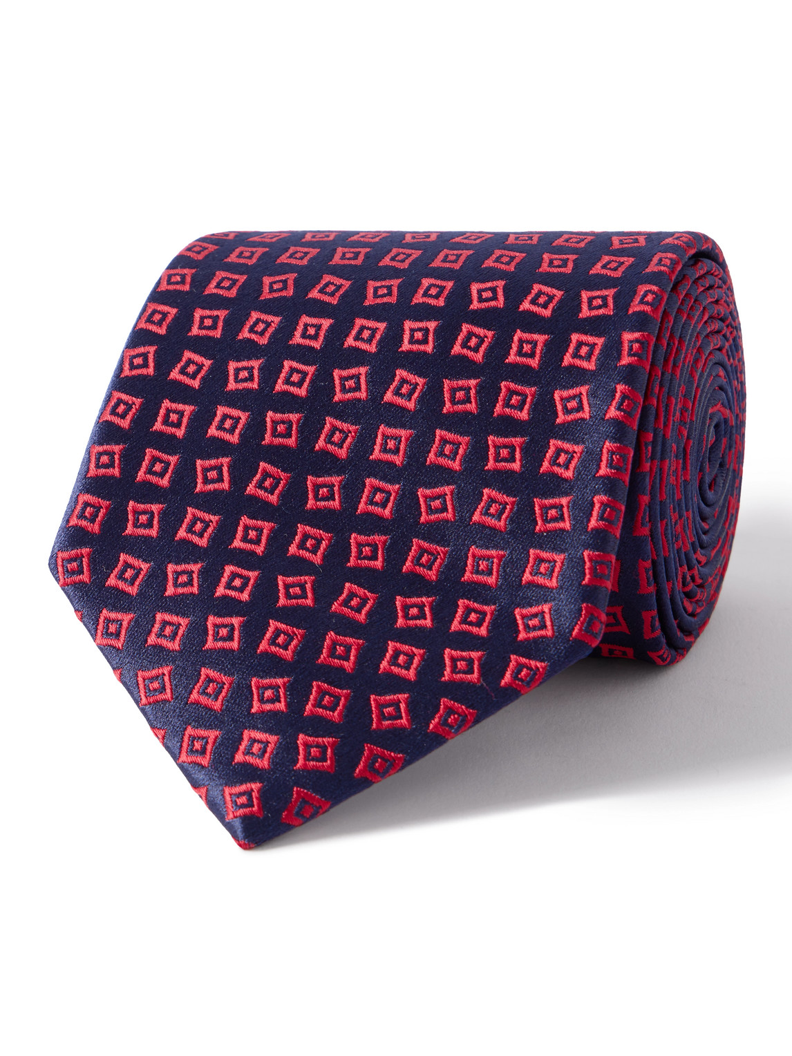 Charvet 8.5cm Silk-jacquard Tie In Grey