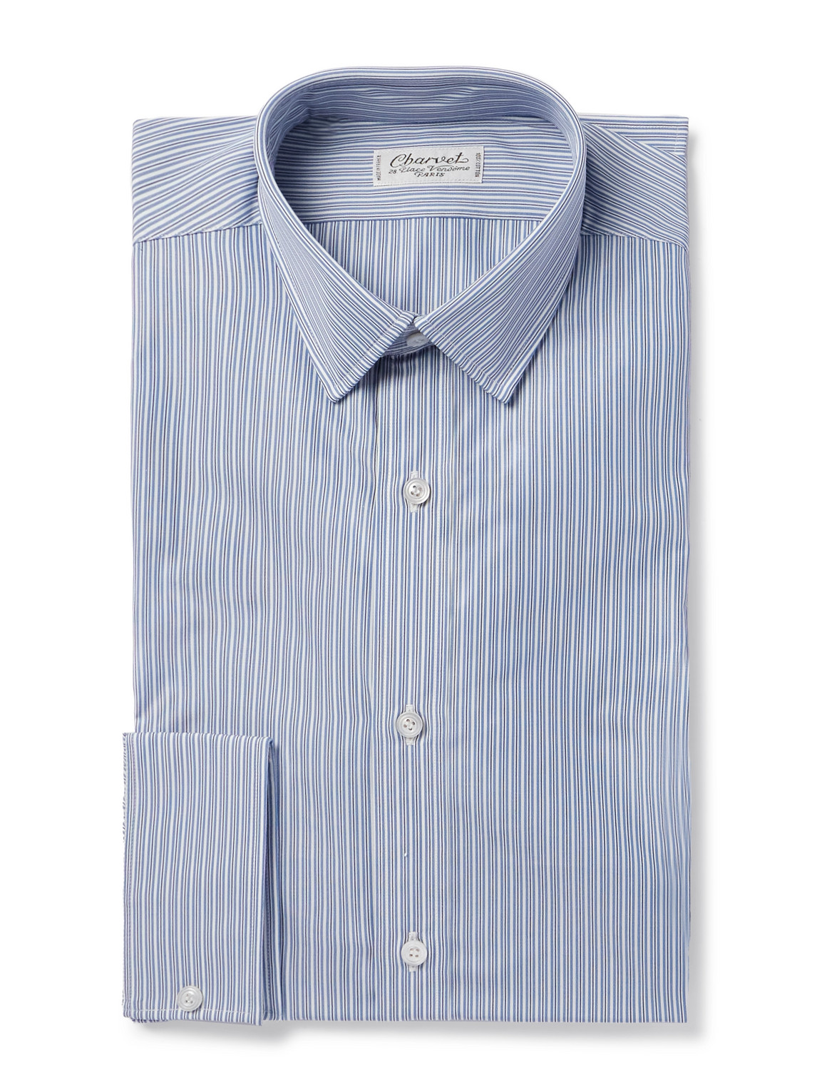 Charvet Striped Cotton-poplin Shirt In Blue