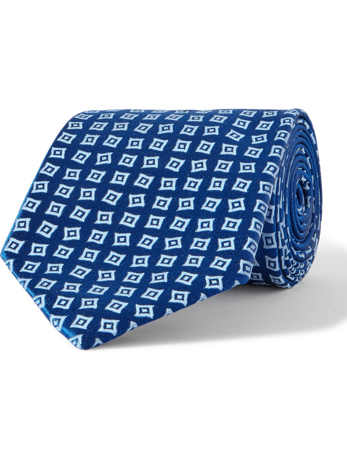 Charvet 8.5cm Silk-jacquard Tie In Blue