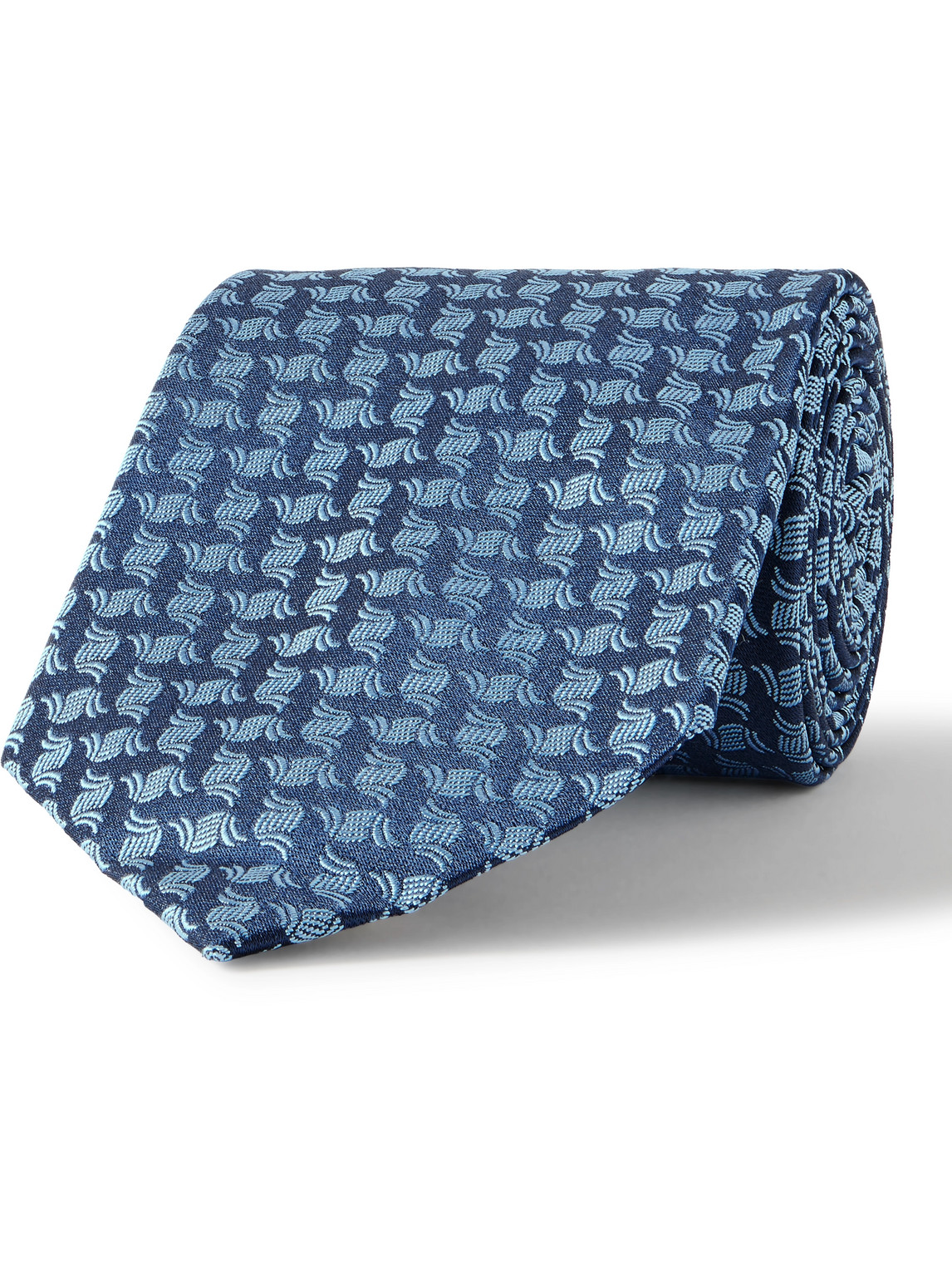 Charvet 8.5cm Silk-jacquard Tie In Blue