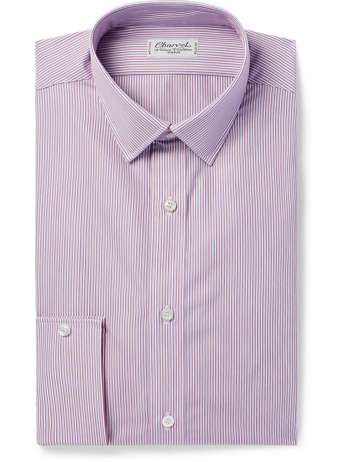 Charvet Striped Cotton-poplin Shirt In Pink