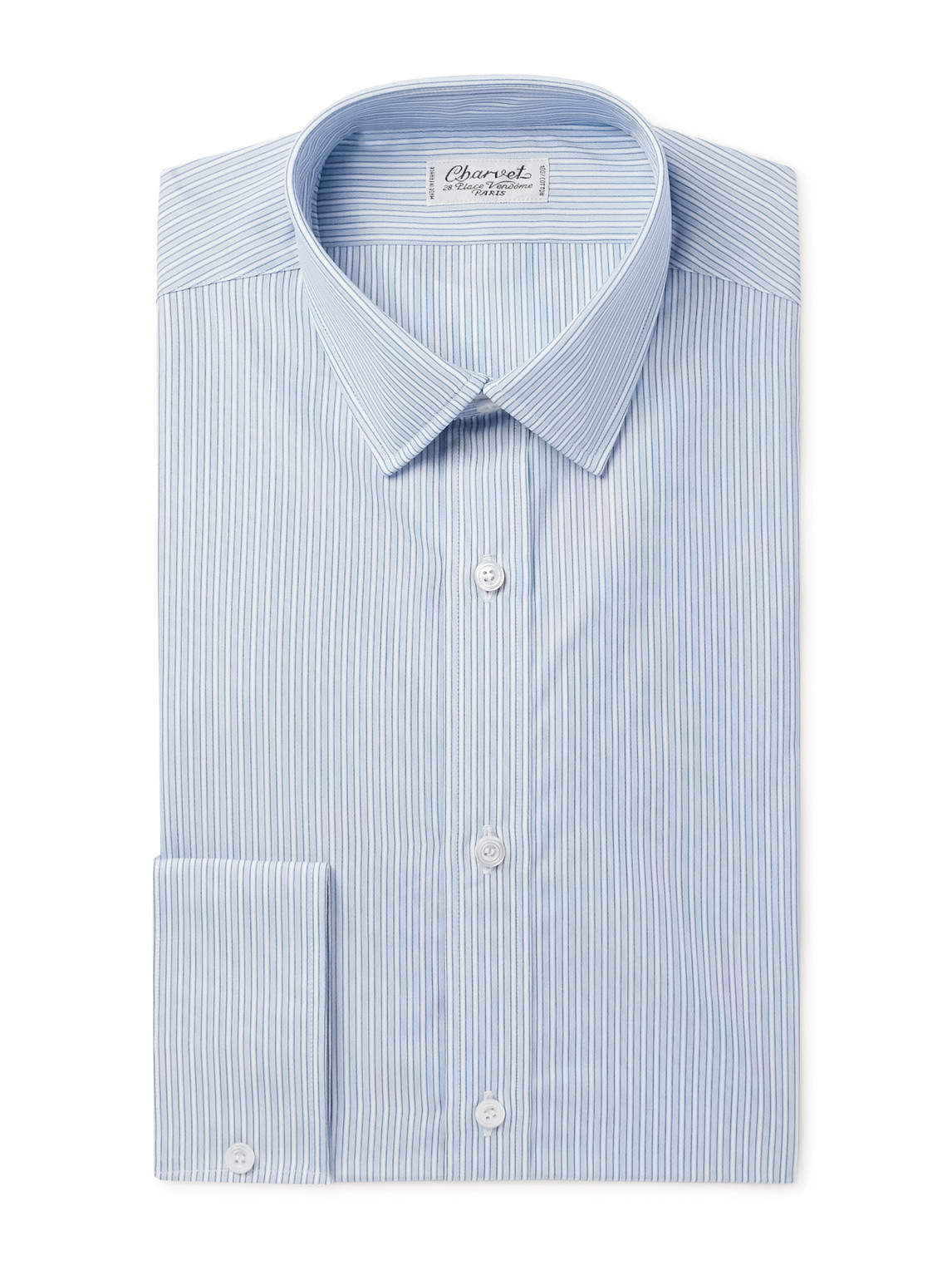 Charvet Striped Cotton-poplin Shirt In Blue