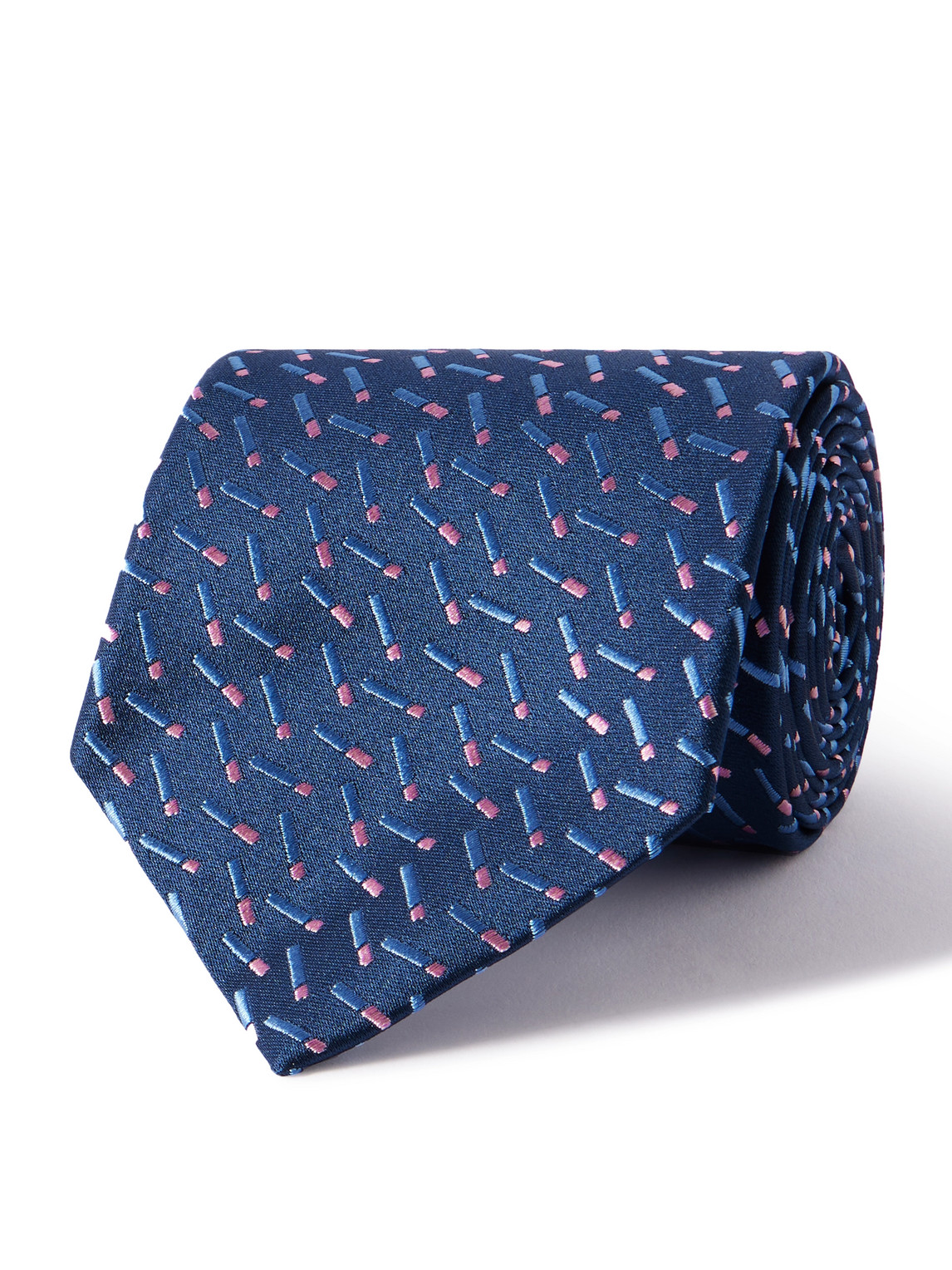 Charvet 8.5cm Silk-jacquard Tie In Grey