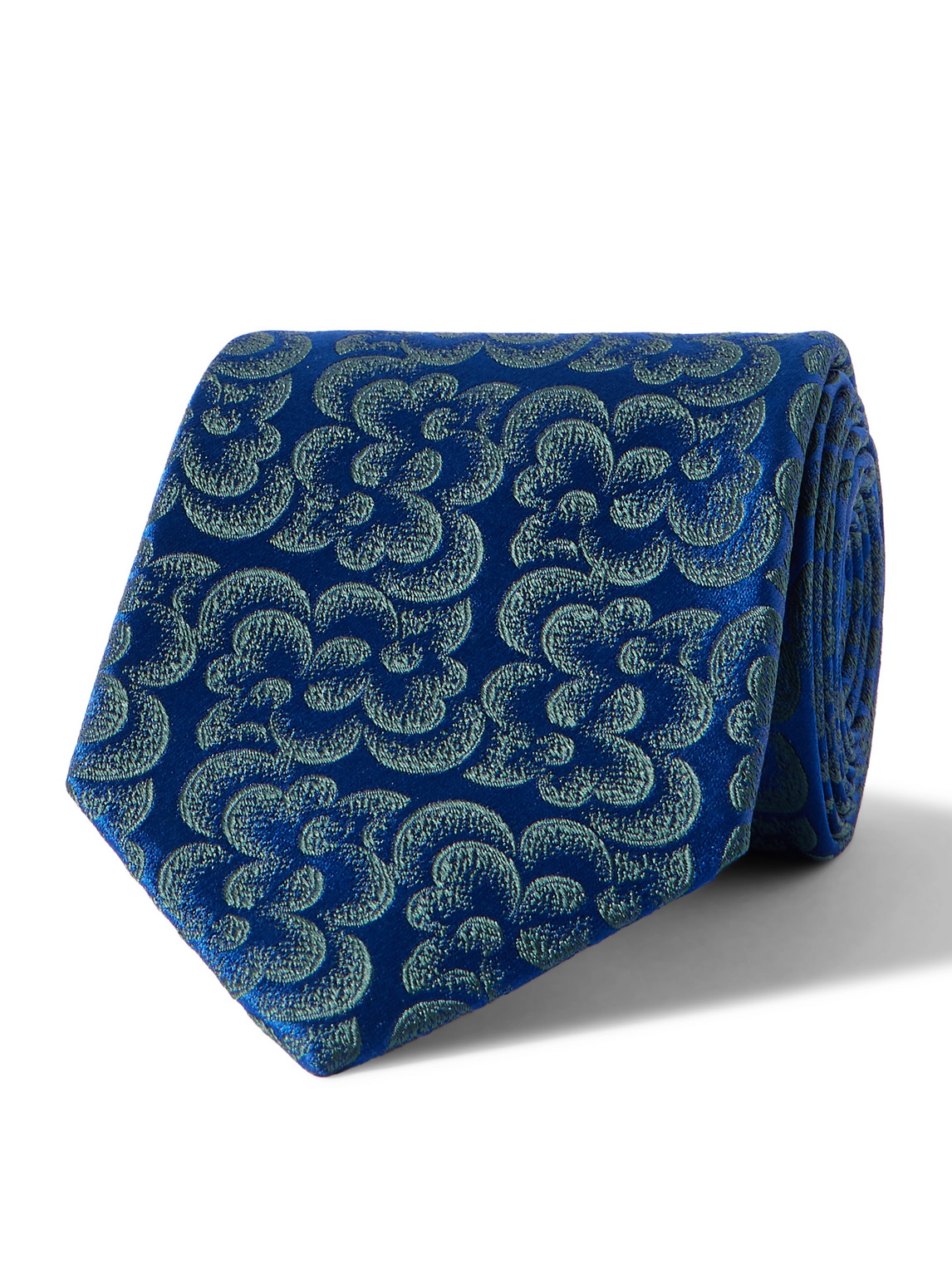 Charvet 8.5cm Floral-jacquard Silk Tie In Blue