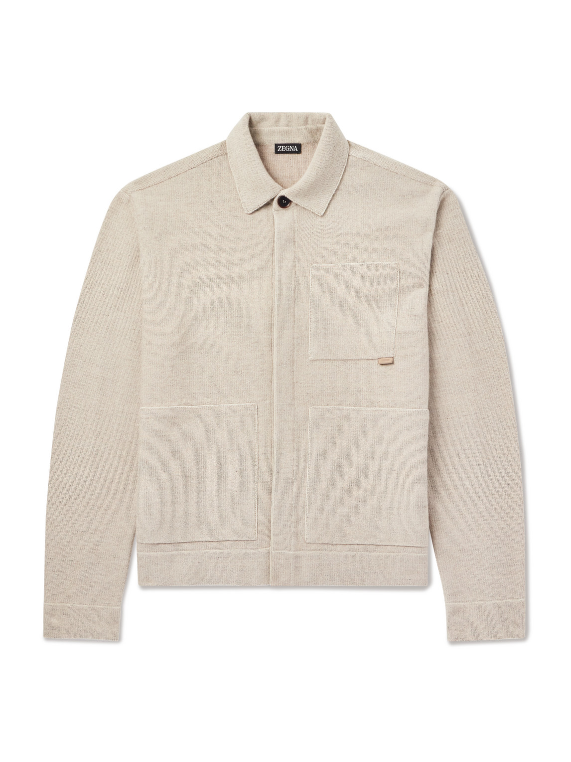 Zegna Wool, Cashmere, Linen And Silk-blend Chore Jacket In Neutrals