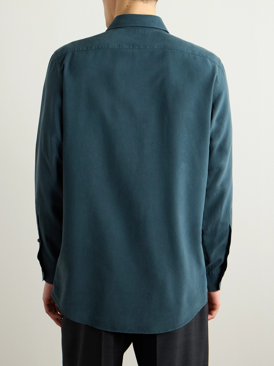 Garment-Dyed Brushed-Silk Shirt