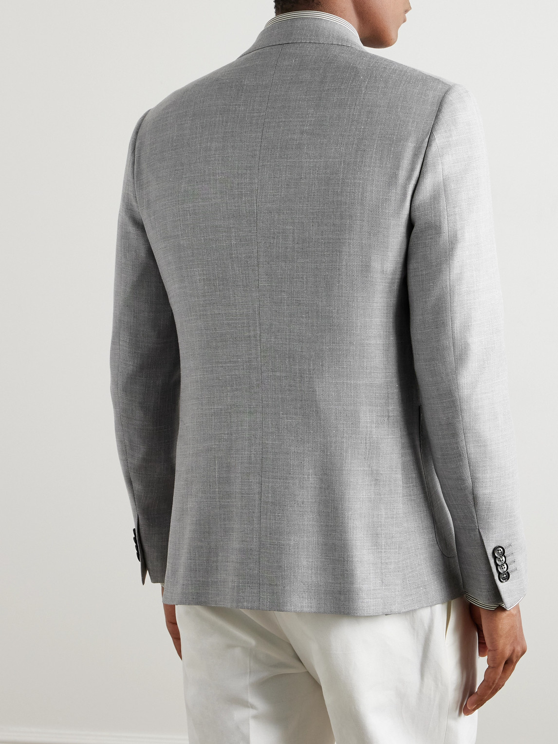 ZEGNA RIVIERA SLIM-FIT WOOL, SILK AND LINEN-BLEND SUIT JACKET
