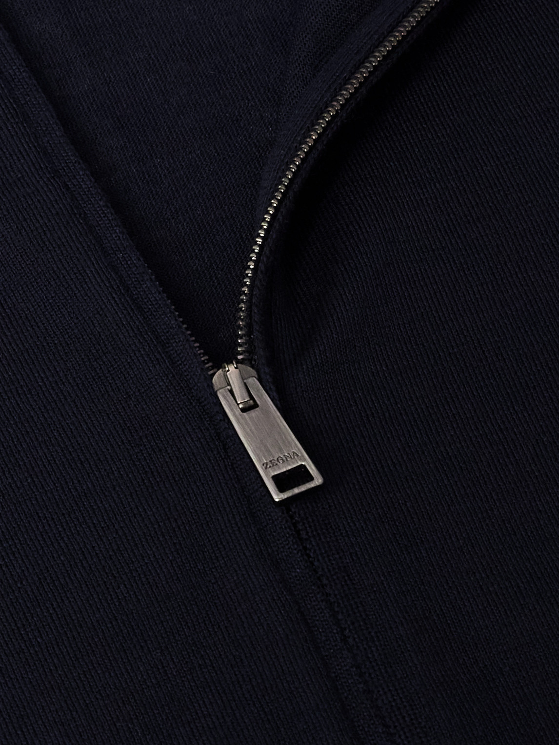Zegna Wool Zip-up Cardigan In Blue